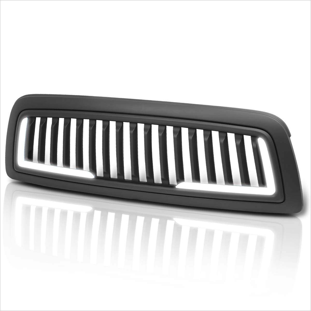 09-12 Dodge Ram 1500 Vertical Fence Style Front Bumper Grille with LED Lights | Matte Black Finish | Off-Road Protection & Custom Styling