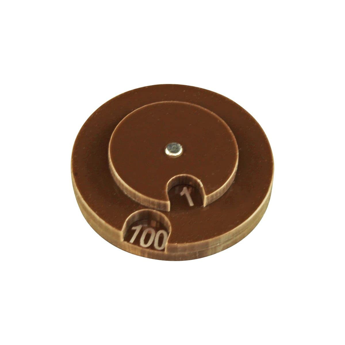 LITKO Circle Combat Dials - Wound & Health Tracker for Tabletop RPGs, Card Games & Role Playing - 0-100 Life Counter (Brown) - Perfect for D&D, Magic: The Gathering & Board Game Accessories