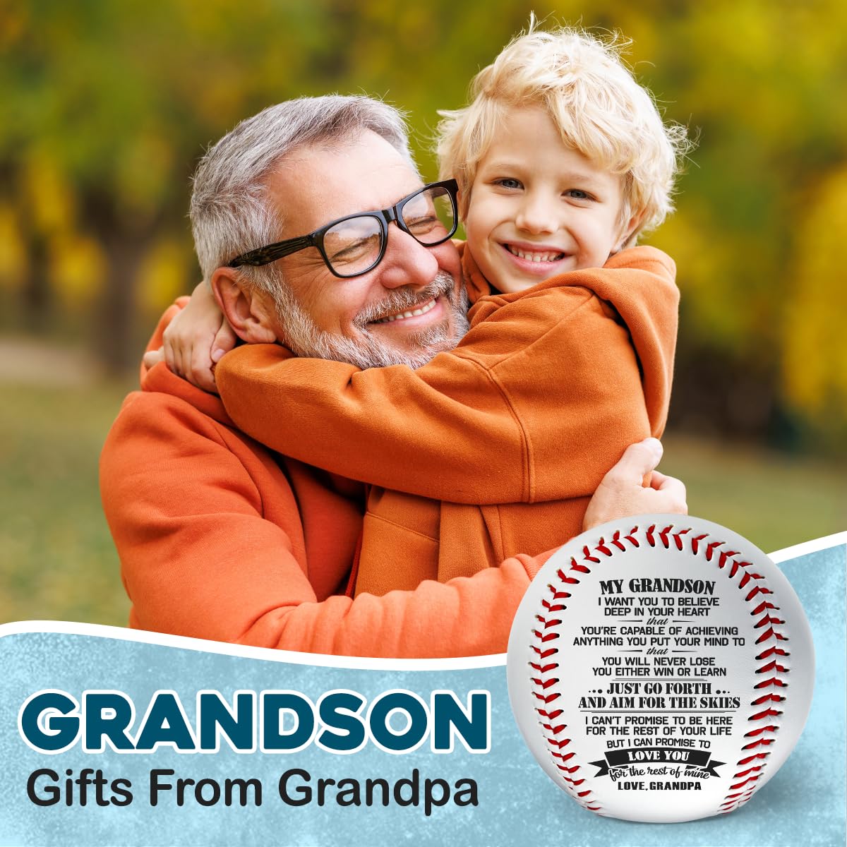 Personalized Baseball Gifts for Men & Kids - Custom Engraved Birthday, Graduation Presents for Grandson from Grandparents - Unique Teen Boy & Men's Gift Ideas for Baseball Lovers - Perfect for Birthdays, Father's Day & Special Occasions