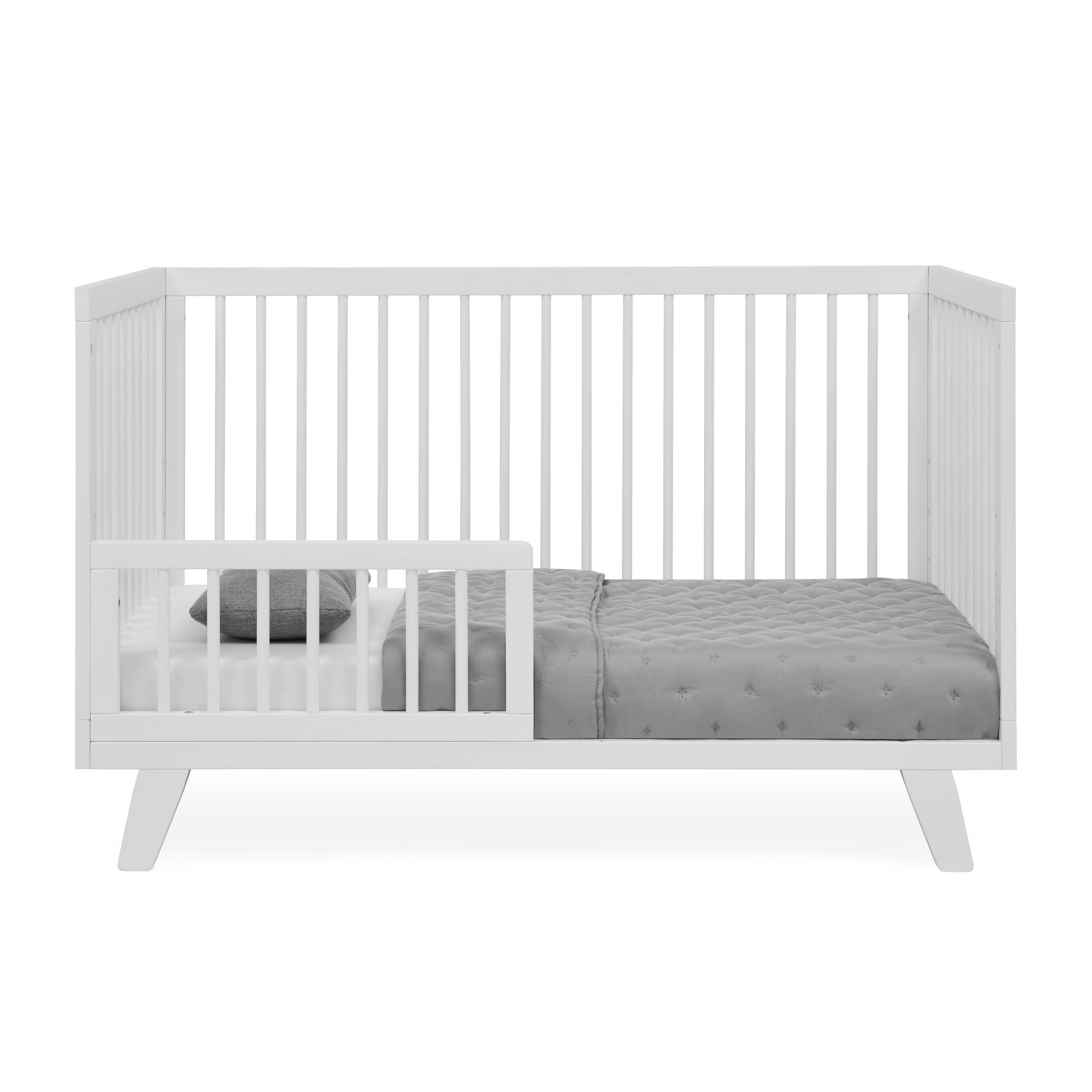Astin White 3-in-1 Convertible Baby Crib - Transforms to Toddler Bed & Daybed, Fits Standard Full-Size Crib Mattress, 4 Adjustable Heights - Perfect for Nursery, Bedroom Transition & Co-Sleeping