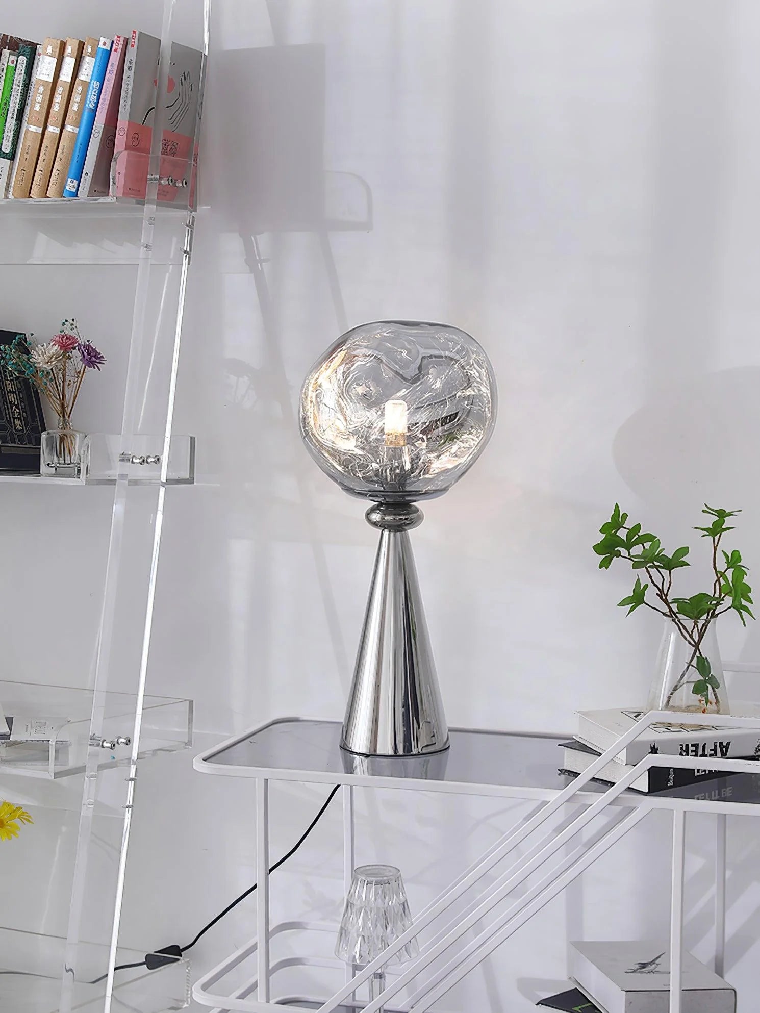 Lava Gold Table Lamp - Modern LED Nightstand Light with USB Port, Touch Control & Adjustable Brightness for Bedroom, Living Room, or Office Decor