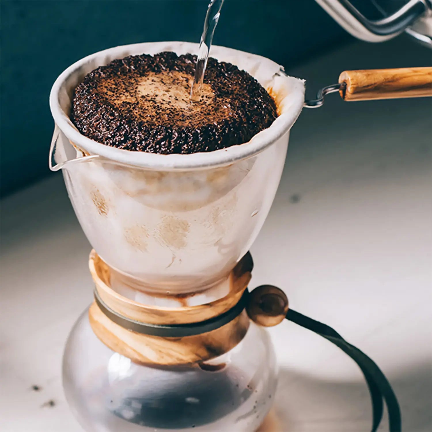 Hario V60 Heat Resistant Glass Coffee Dripper with Natural Wood Stand - Perfect for Pour Over Brewing at Home, Office or Camping