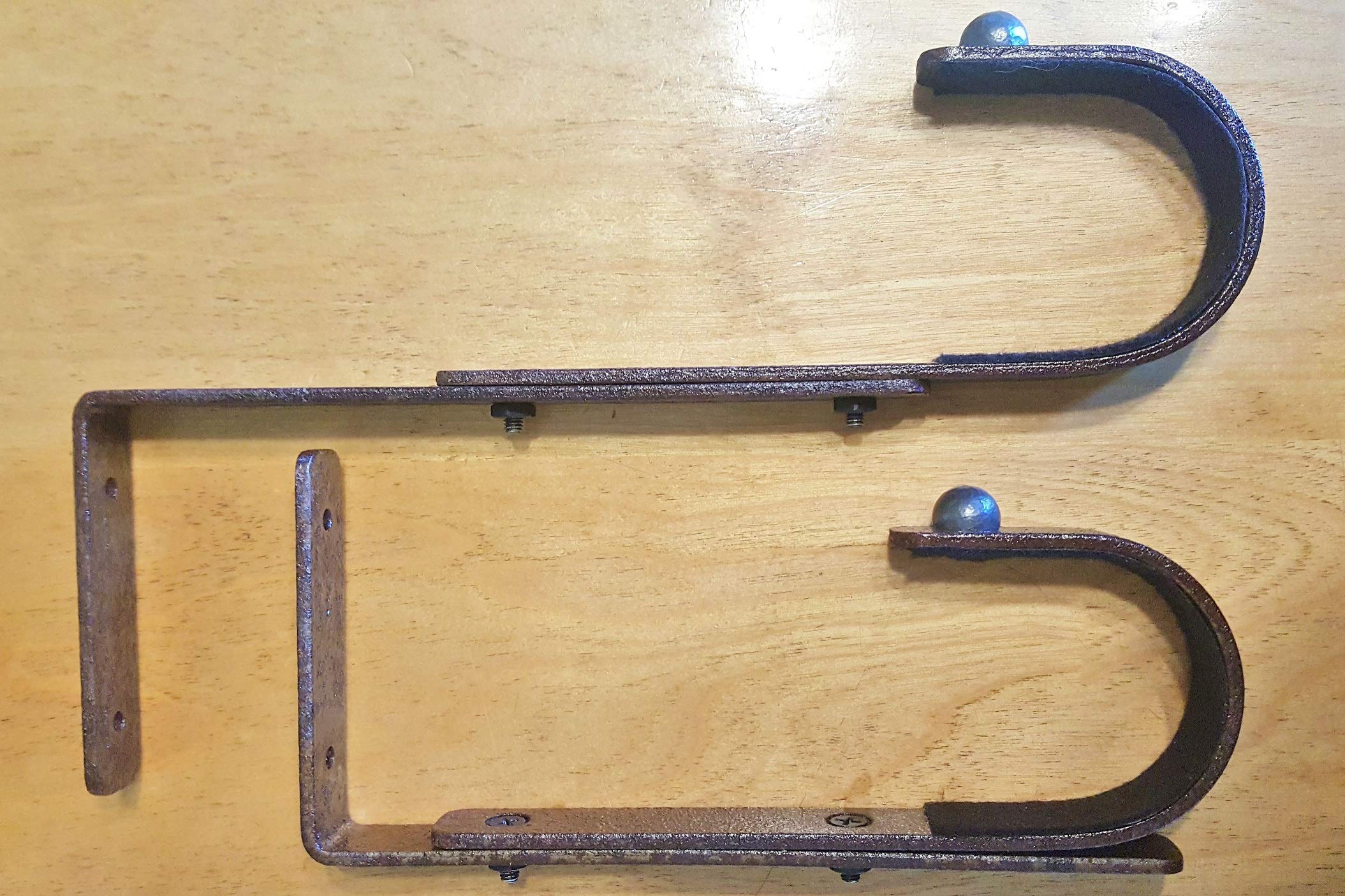 **Rustic Felt-Lined Fireplace Rifle Hangers - Shotgun & Rifle Display Hooks for Mantle (45 Long Colt, Black Finish) - Perfect for Cabin, Hunting Lodge & Home Decor**