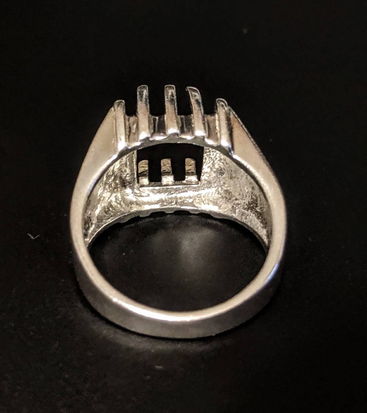 10x8mm & 12x10mm Emerald Cut Sterling Silver or 10K Gold Pre-Notched Blank Men's Ring Size 10 - Wedding Band, Engagement Ring Setting (163 304/143 304) - Perfect for Proposals, Anniversaries & Gifts