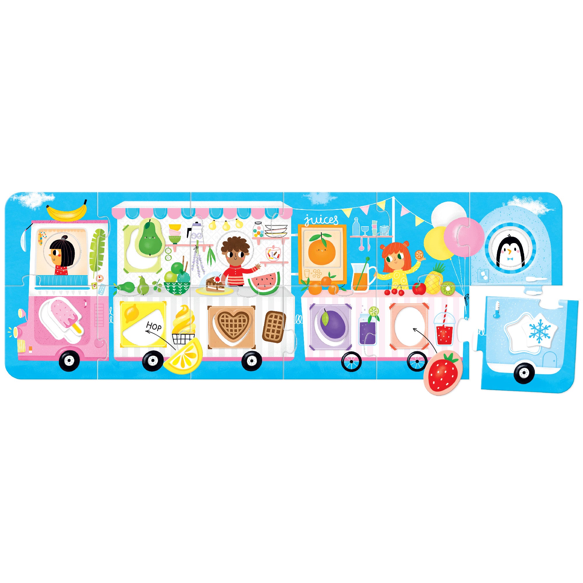 Banana Panda Food Truck Make a Match Jumbo Puzzle - 23 Piece Educational Toy for Kids | Fun Learning Game for Preschoolers & Toddlers | Perfect for Birthday Gifts & Family Game Night