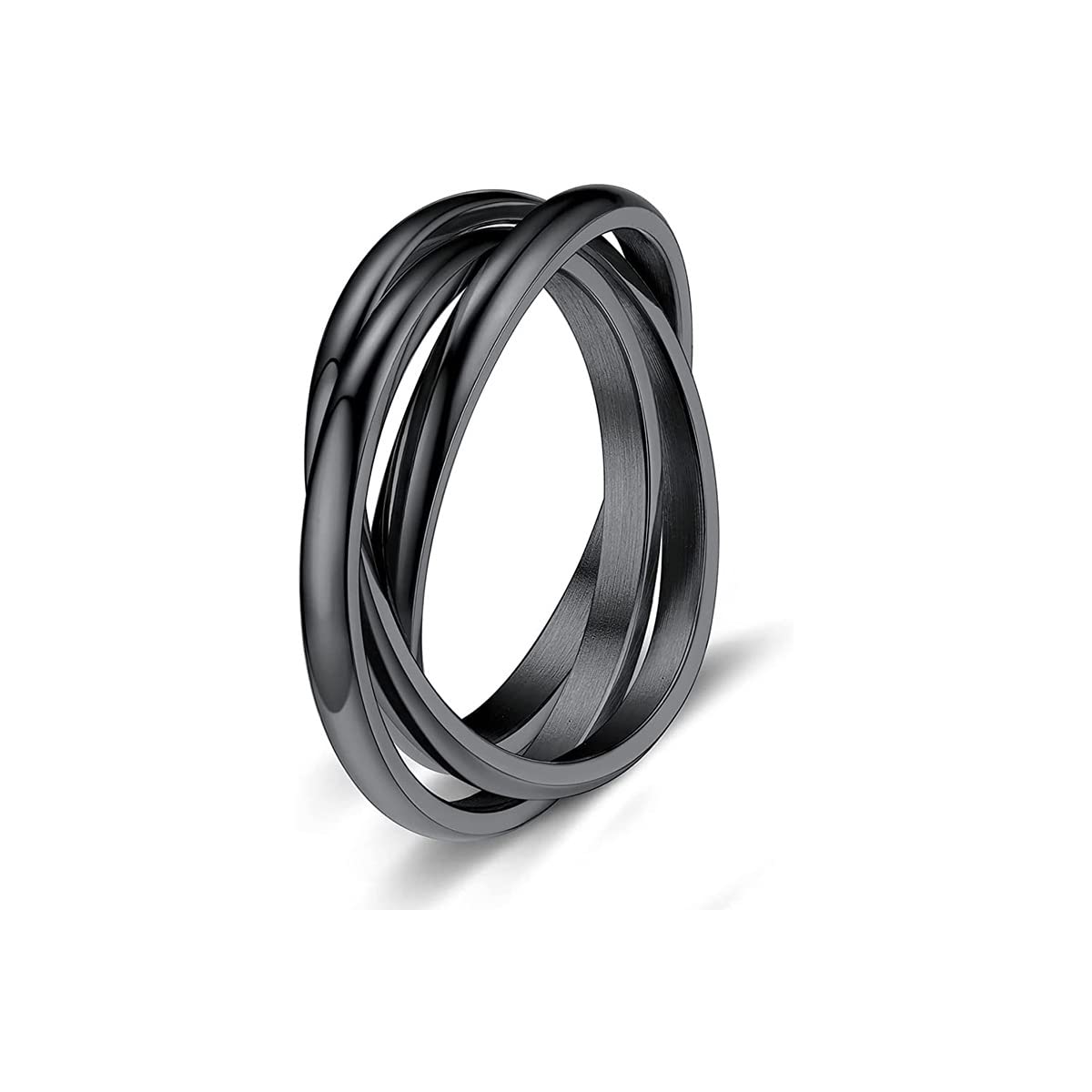 Minimalist Stainless Steel Stacking Cross Rings for Women & Men - Triple Interlocking Wedding Bands, Promise & Engagement Rings - Perfect Couple Gift for Anniversaries, Valentine's Day & Everyday Wear