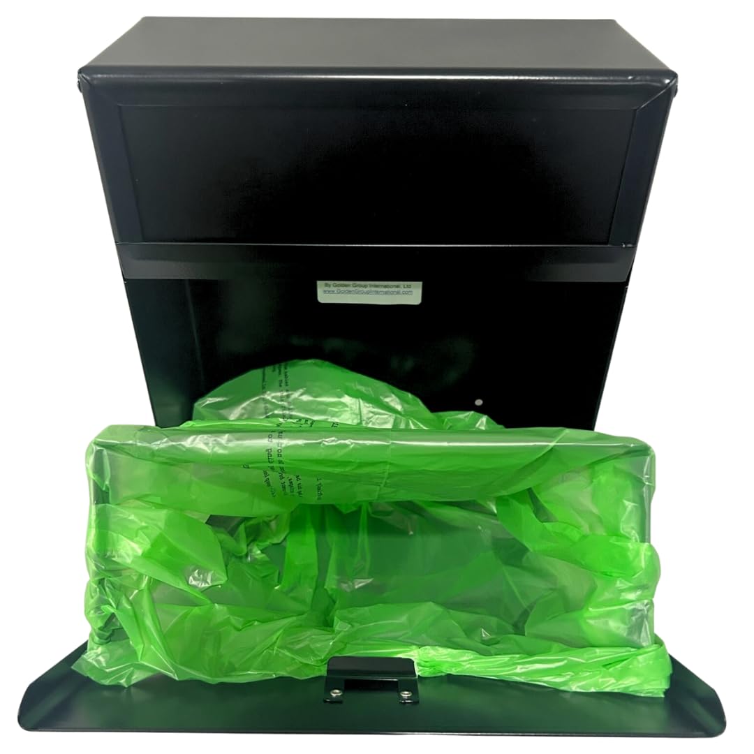 TD9200bk Sanitary Napkin Disposal Bin with Refill Liners - Wall-Mounted Feminine Hygiene Waste Container for Restrooms, Bathrooms & Public Washrooms