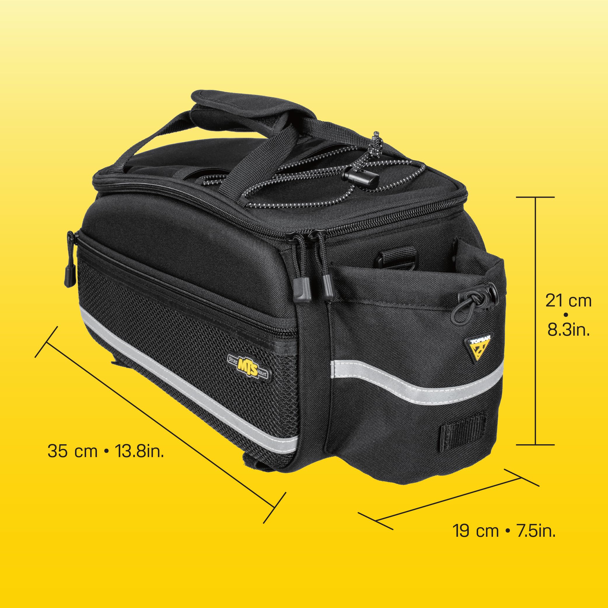 Topeak TrunkBag Rear Bicycle Bag with Strap Mount - Waterproof Bike Pannier for Commuting, Touring & Cycling Accessories Storage