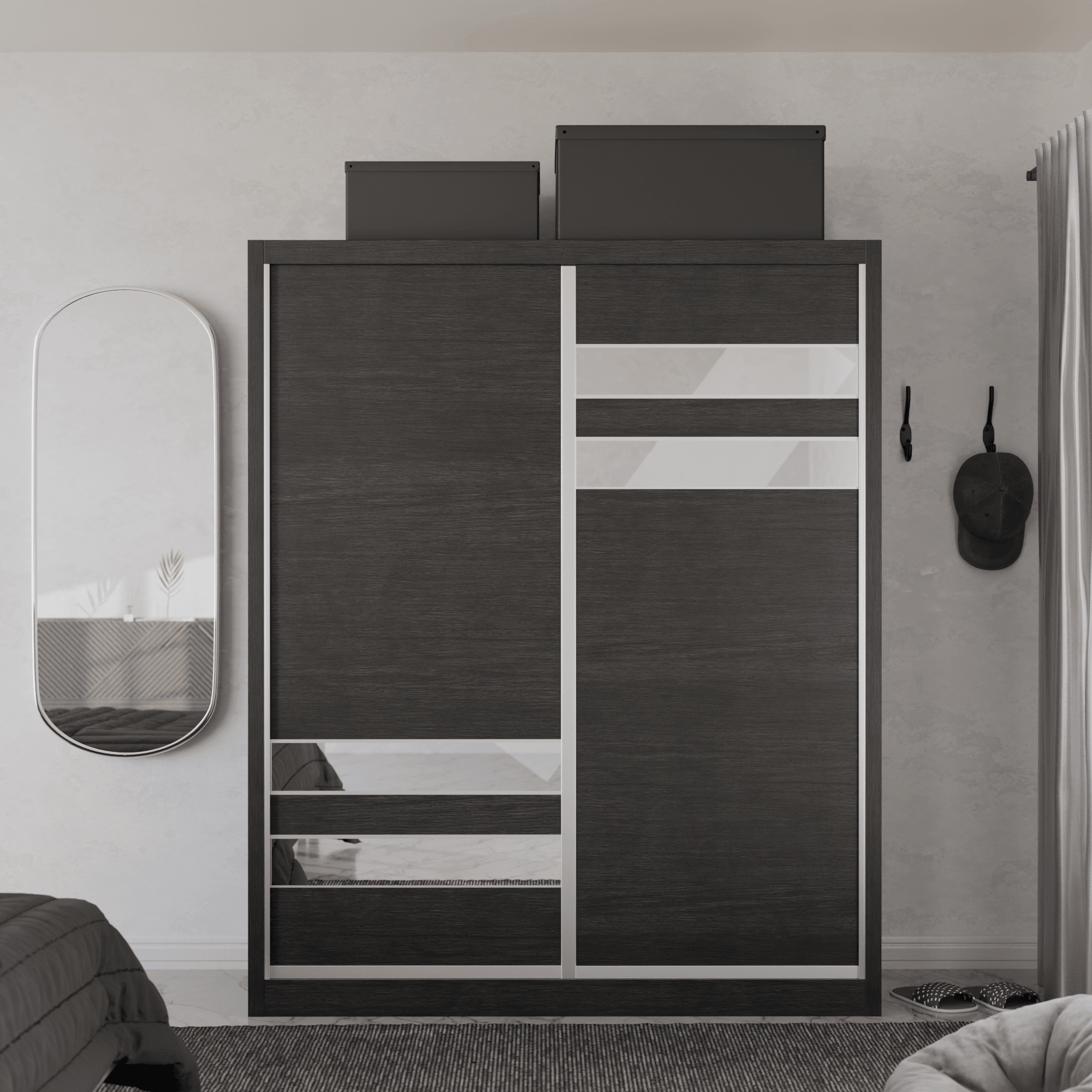Micasa Modular Wardrobe W04 - Customizable Closet Organizer System for Bedroom & Walk-in Closet | Space-Saving Storage Solution with Adjustable Shelves & Hanging Rods