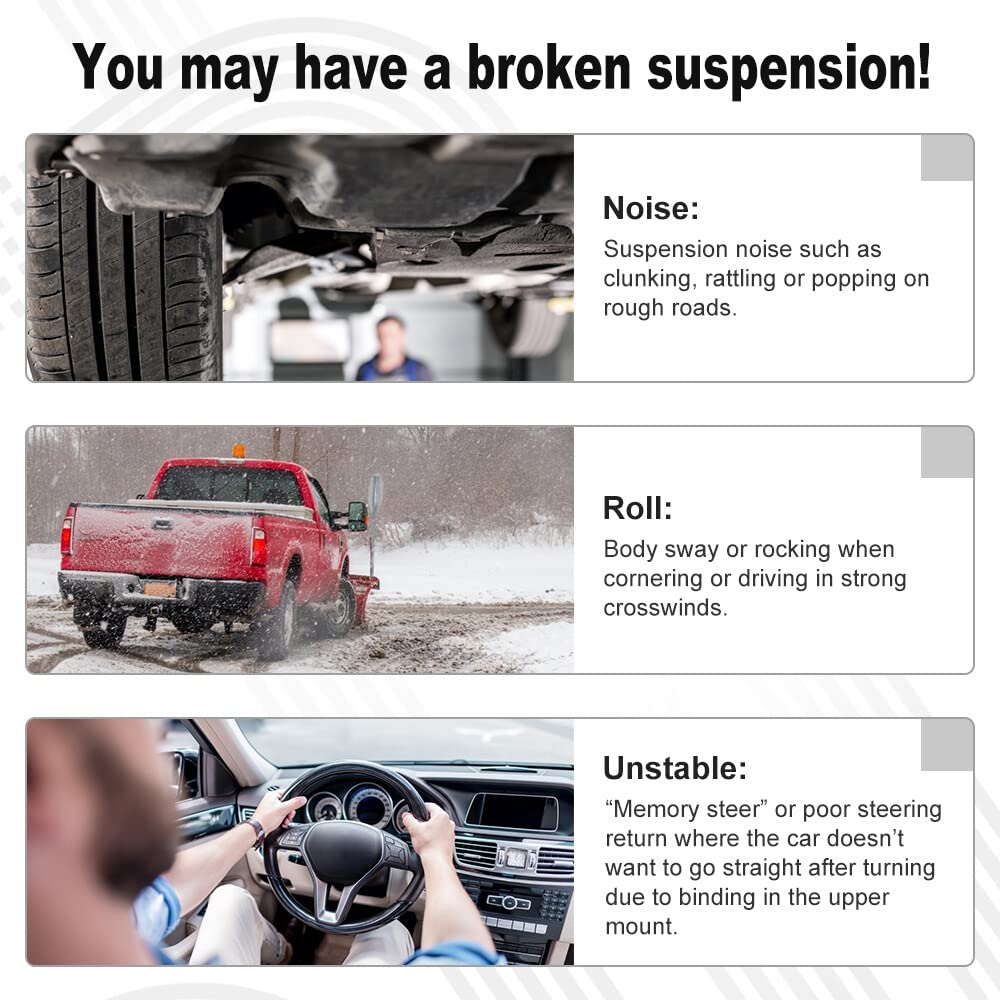 LSAILON 6-Piece Front Suspension Kit - Lower Control Arms, Outer Tie Rod Ends, Sway Bar End Links - Compatible with 2006-2011 Buick Lucerne & Cadillac DTS - Perfect for Smooth Ride & Enhanced Vehicle Control