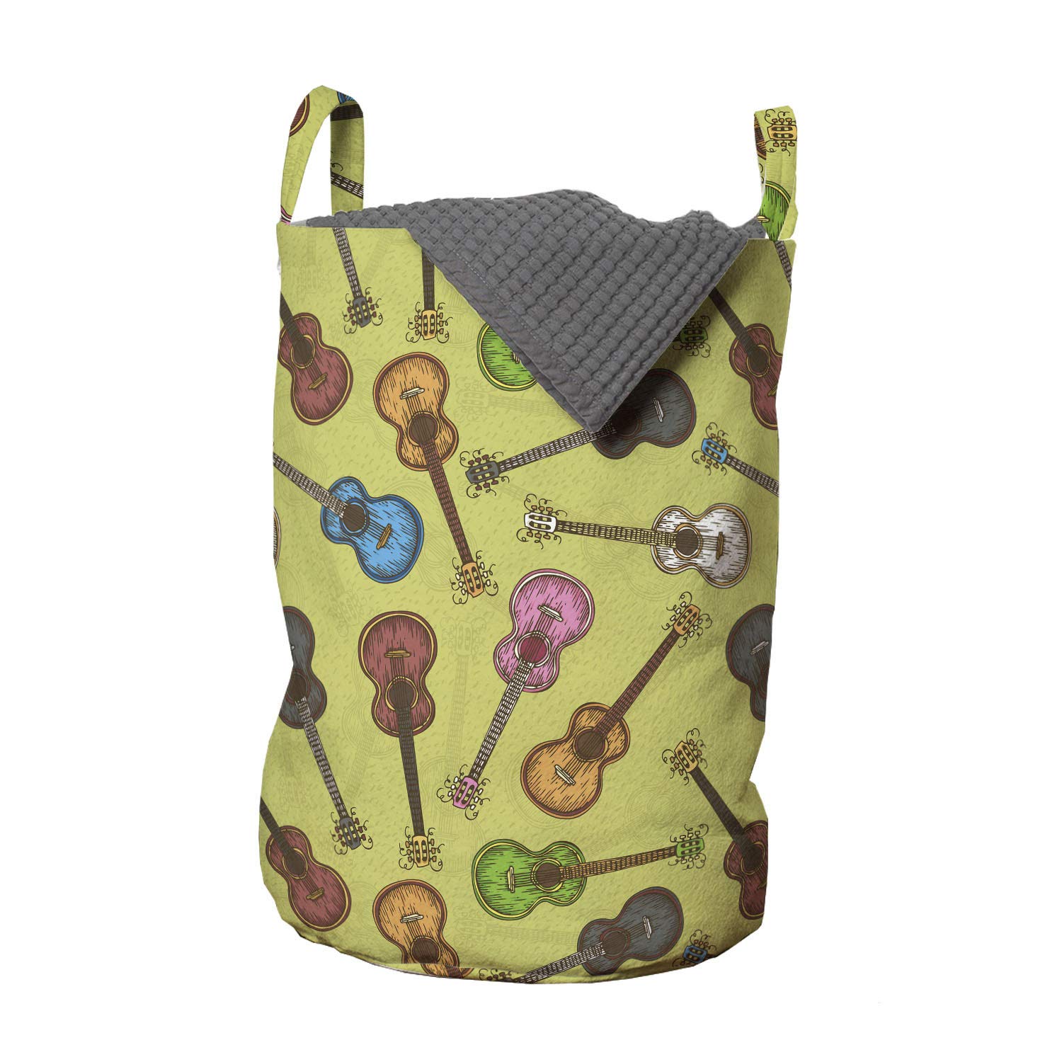 Ambesonne Colorful Acoustic Guitar Laundry Bag with Drawstring Closure - 13
