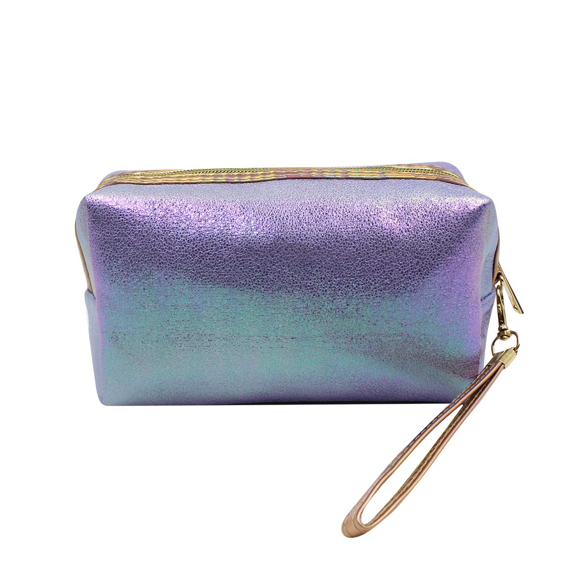 MOSSTYUS Holographic Makeup Bag - Waterproof Cosmetic Organizer for Travel, Mermaid Design Small Toiletry Pouch - Perfect for Girls' Makeup Storage, Gym Essentials & Vacation Accessories