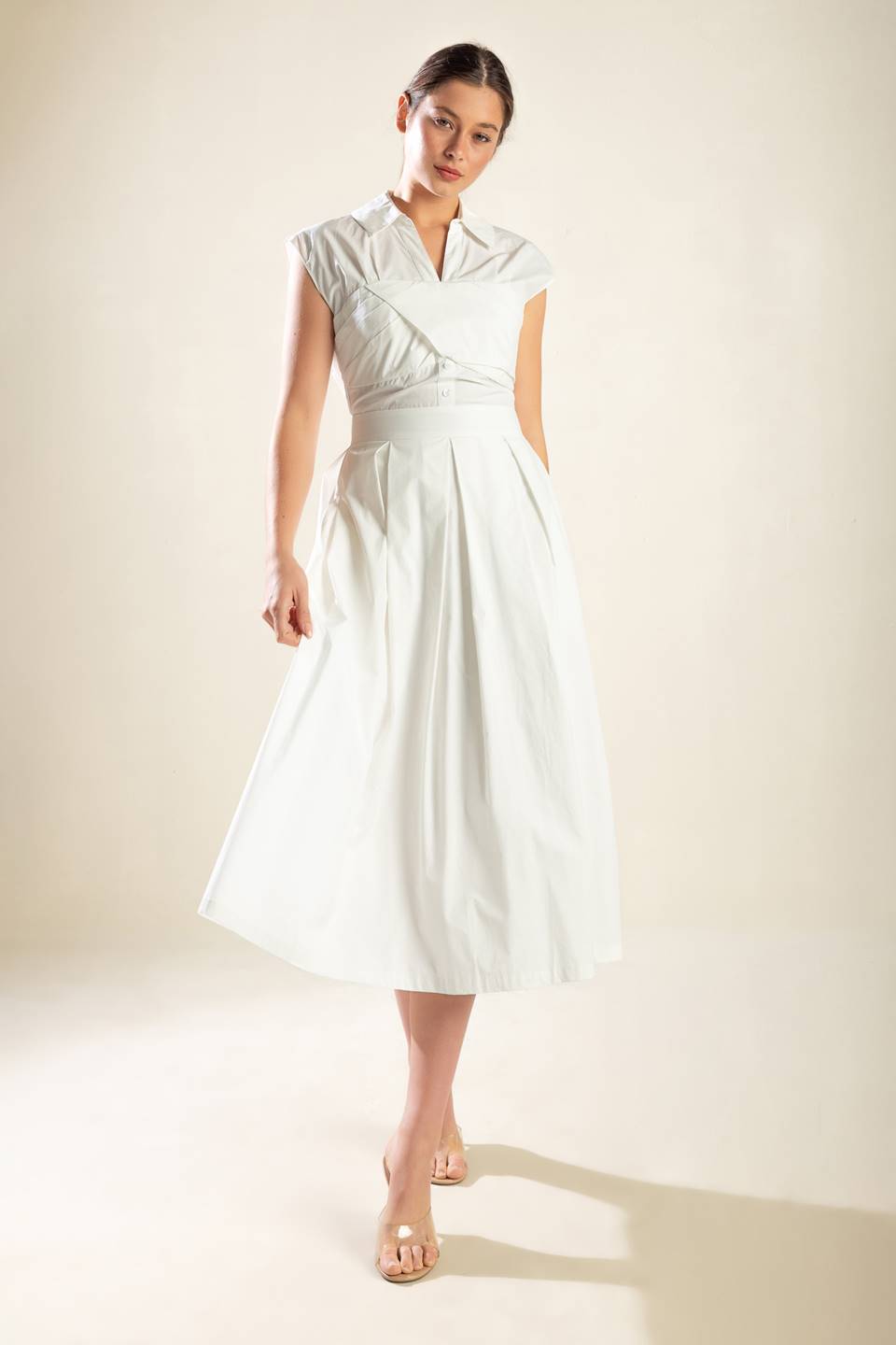Dreamy Impression Floral Woven Midi Dress for Women - Boho Summer Beach Dress for Vacation, Date Night & Casual Outings