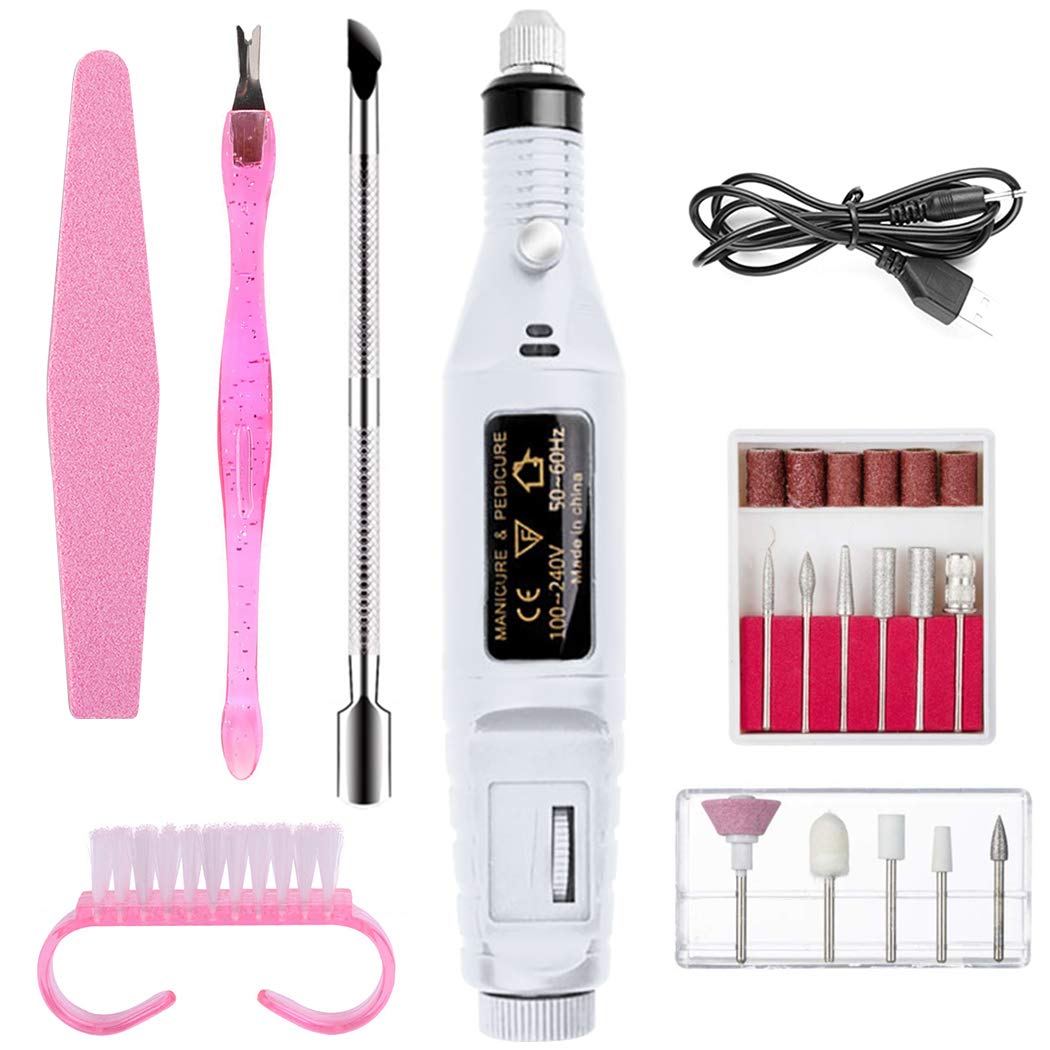 Legendog 16PCS Electric Nail Drill Kit - Portable Nail Polish Remover & Cuticle Tool for Professional & Home Manicure/Pedicure | Perfect for Nail Salons, DIY Nail Art & At-Home Beauty Care