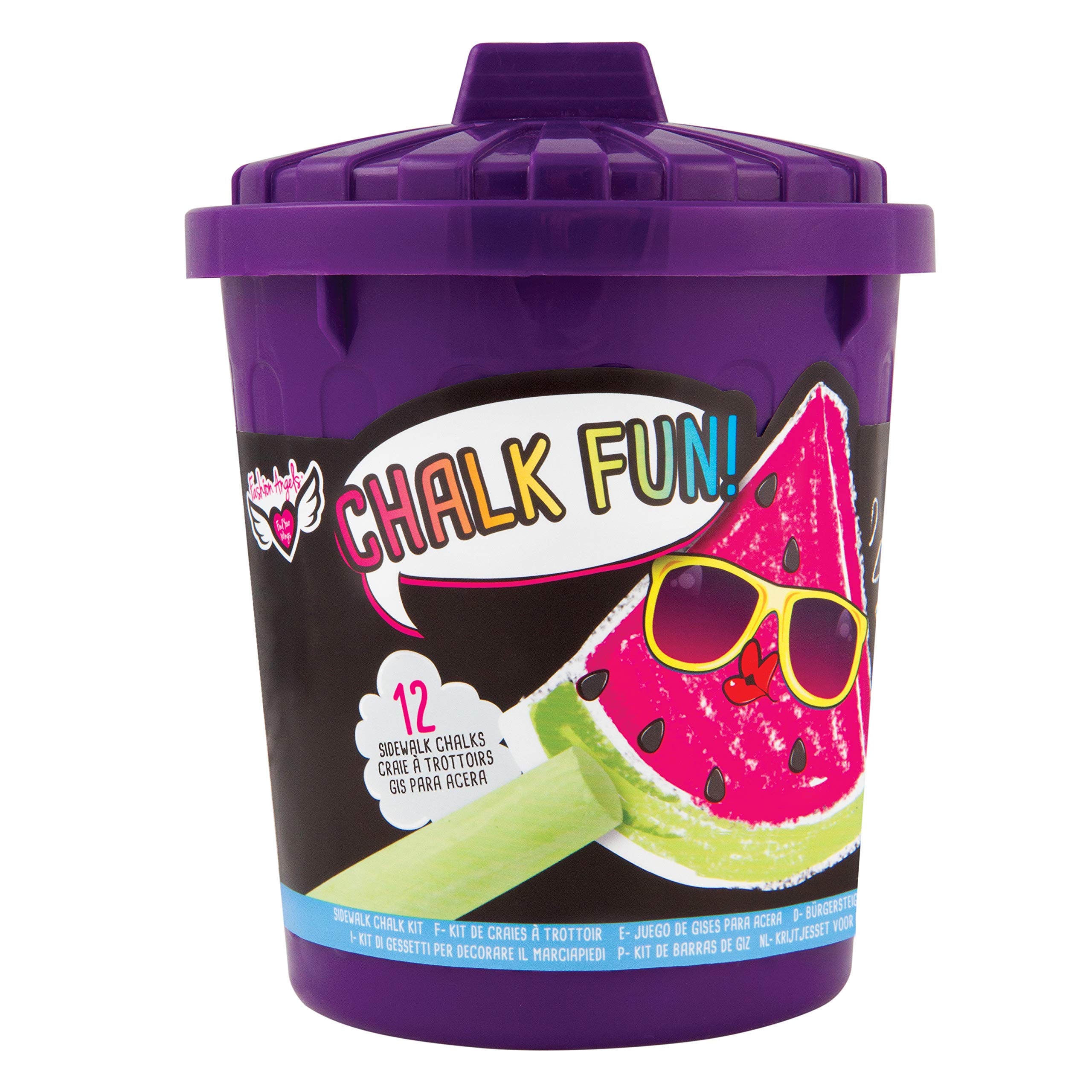 Fashion Angels Garbage Can of Chalk Fun Crafting Kit - Multicolor Chalk Art Set for Kids, DIY Creative Drawing & Craft Projects - Perfect for Birthday Parties, Classroom Activities & Outdoor Fun