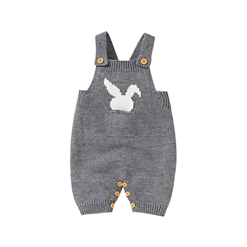 Bunny Knitted Jumpsuit- Gray