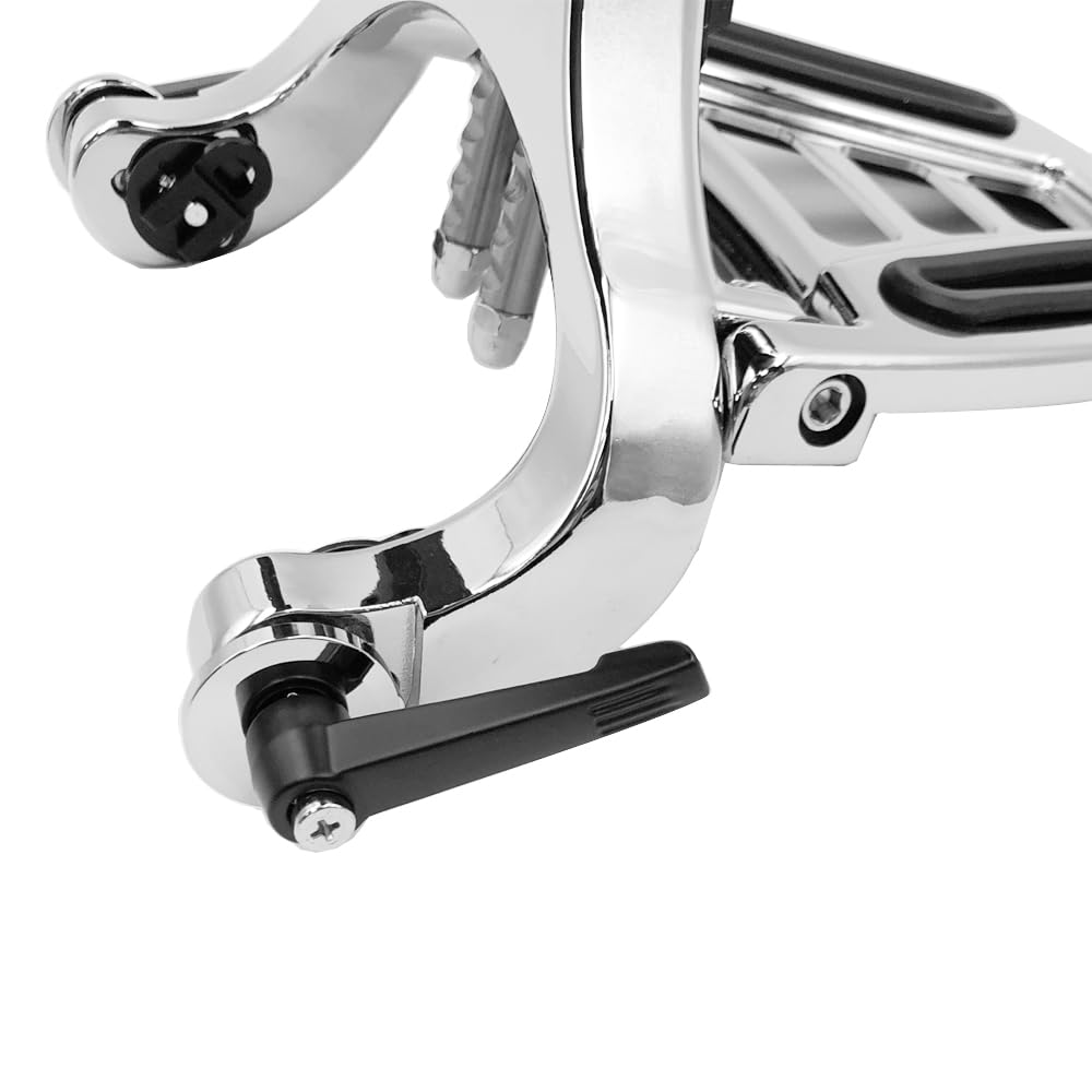 Adjustable Sissy Bar Backrest with Folding Luggage Rack for Harley Davidson, Indian, BMW R18 & Honda Motorcycles - Chrome Universal Fit for Touring, Cruiser & Long Distance Riding