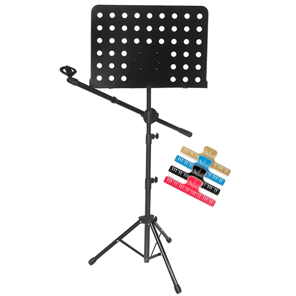 Portable Folding Music Stand for Guitar, Microphone & Sheet Music - Adjustable Floor & Home Use - Perfect for Practice, Performances & Recording (Color: A)