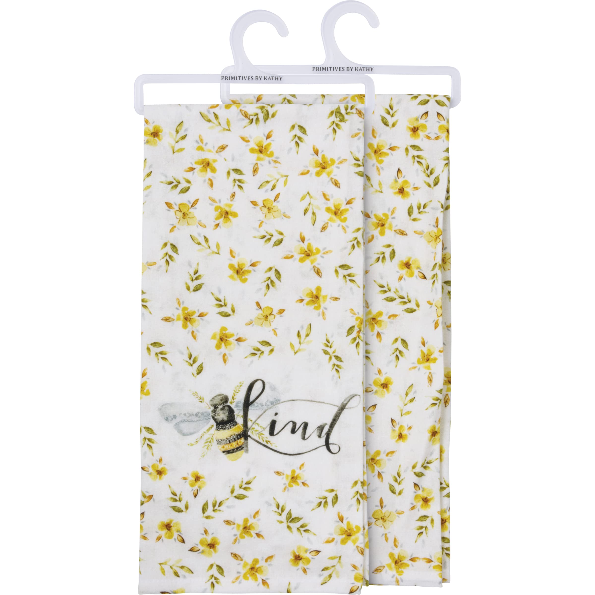 Primitives by Kathy Bee Kind Bee Themed Decorative Kitchen Towel - Farmhouse Style Cotton Dish Towel for Kitchen Decor, Gift & Farmhouse Decorating - Perfect for Farmhouse Kitchens, Country Homes & Bee Lovers