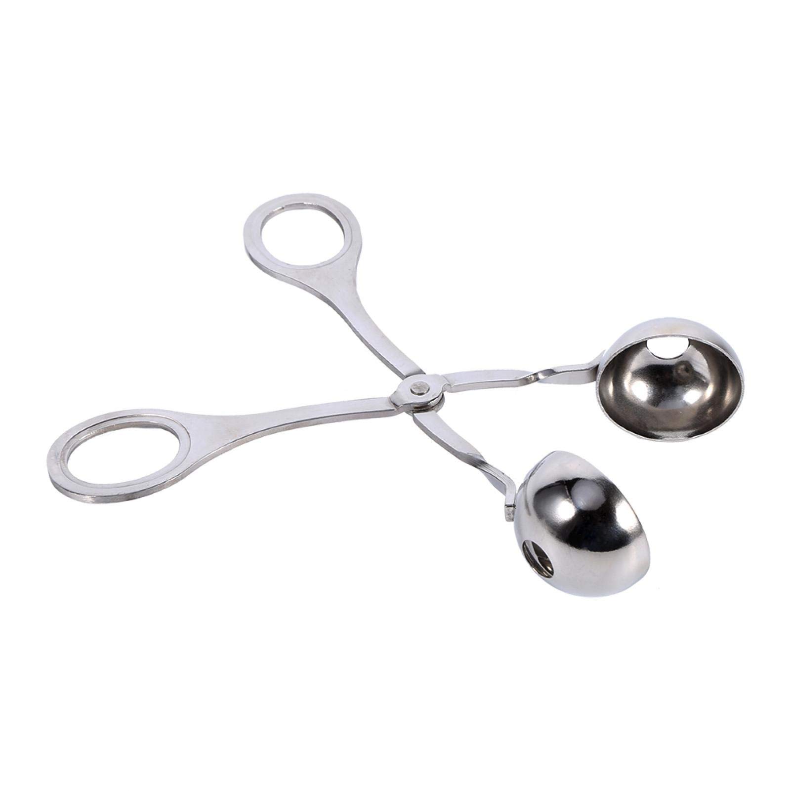 Premium Stainless Steel Meatball Scoop - Non-Stick Cookie Dough & Cake Baller Tool (6.34 x 2.72 Inch) - Perfect for Baking, Ice Cream Scooping & Fruit Balling - Silver Kitchen Utensil for Professional & Home Use