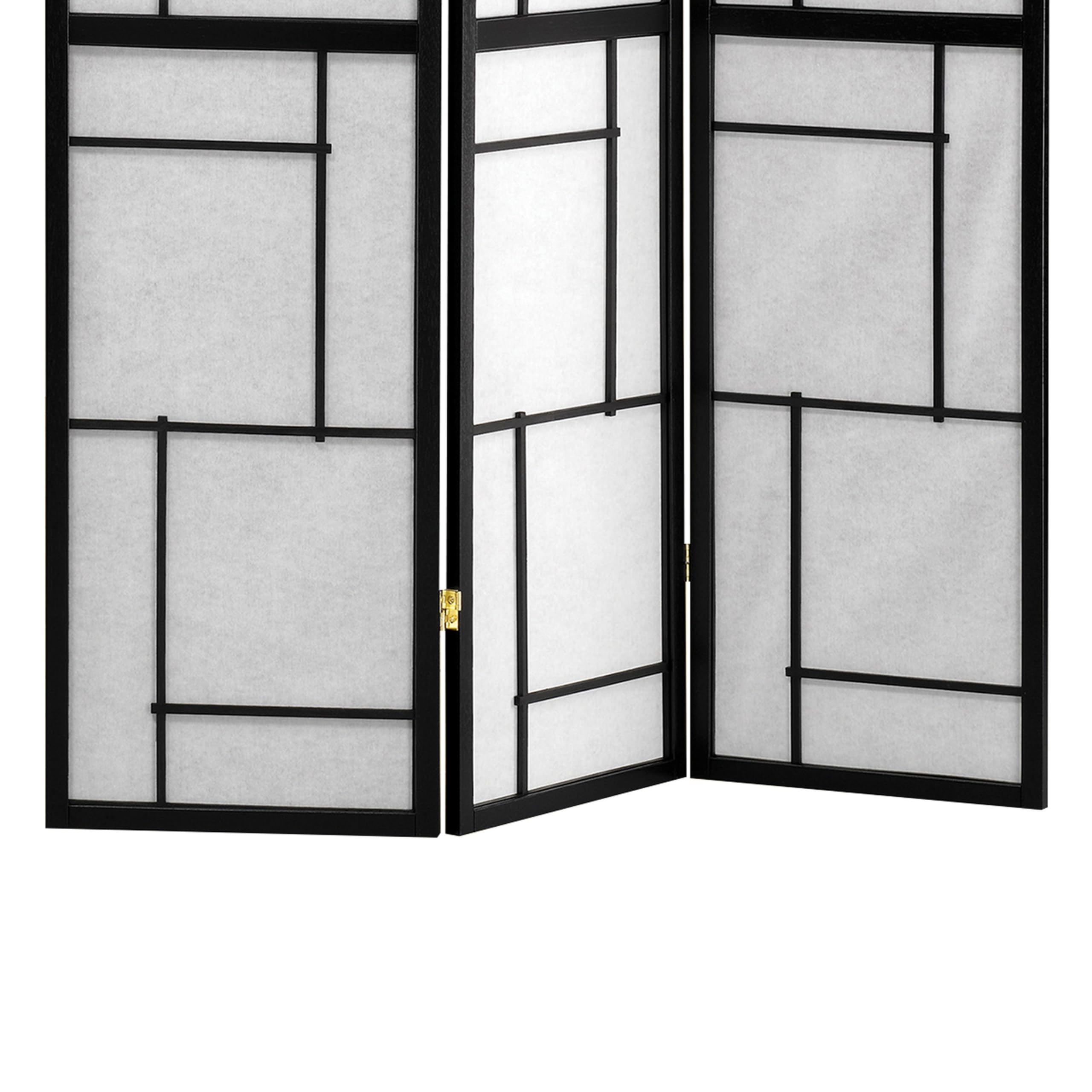 Stylish Black Room Divider by Benzara - Perfect for Home Office, Living Room & Bedroom Privacy