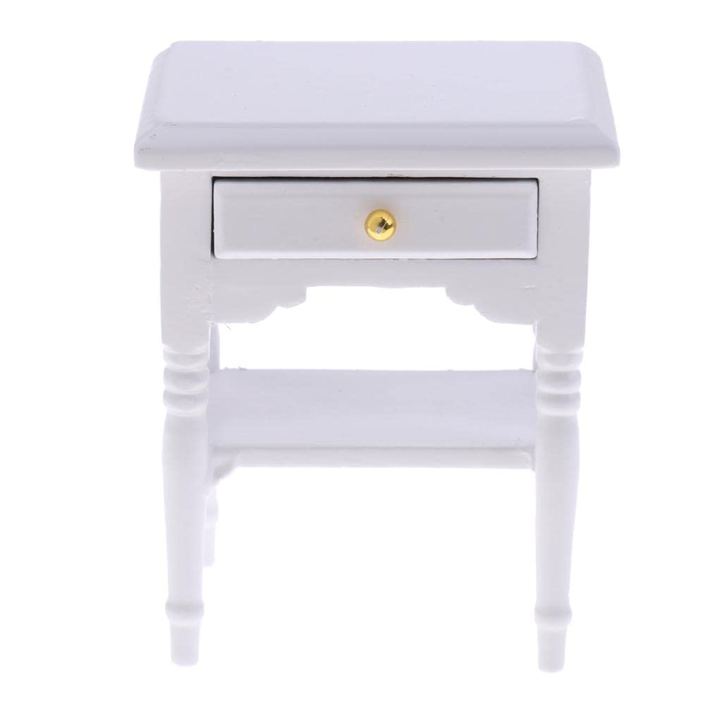 1:12 Scale Miniature Dollhouse Bedside Cabinet Nightstand - Realistic Wooden Bedroom Furniture for Dollhouse Decor, DIY Projects & Collectibles - Perfect for Dollhouse Enthusiasts & Model Train Scenes