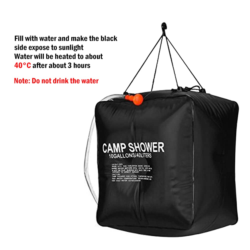 Ubersweet® Portable Solar Heated Outdoor Shower Bag - 5 Gallon Camping, Hiking, Travel, Pet Washing & Beach Rinse - Lightweight & Eco-Friendly for Outdoor Adventures