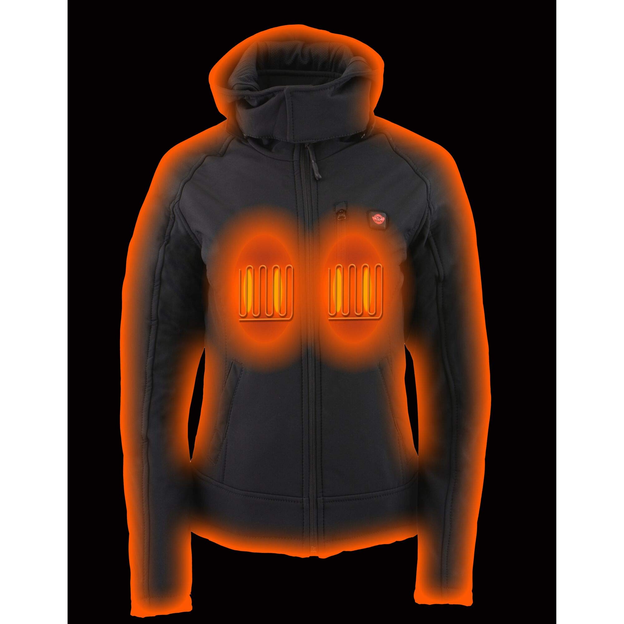 Nexgen Heat Milwaukee Leather Women's Soft Shell Heated Jacket - Racing Style Winter Coat with Detachable Hood - Perfect for Motorcycle Riding, Skiing & Outdoor Winter Sports