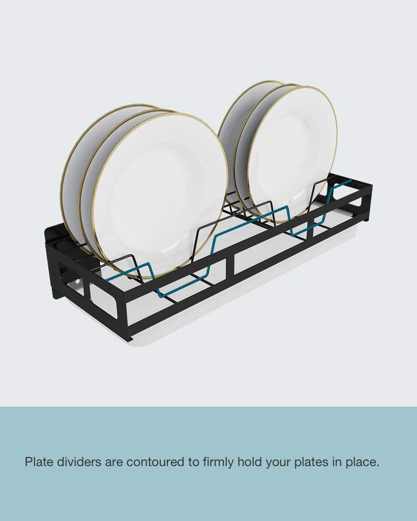 Wall Mounted Kitchen Organizer Set - Plate Rack, Bowl Rack, Pot Lid Holder, Cutting Board Storage, Knife Rack & Spice Organizer | Space Saving Kitchen Storage Solution for Small Kitchens, Apartments & RV Living