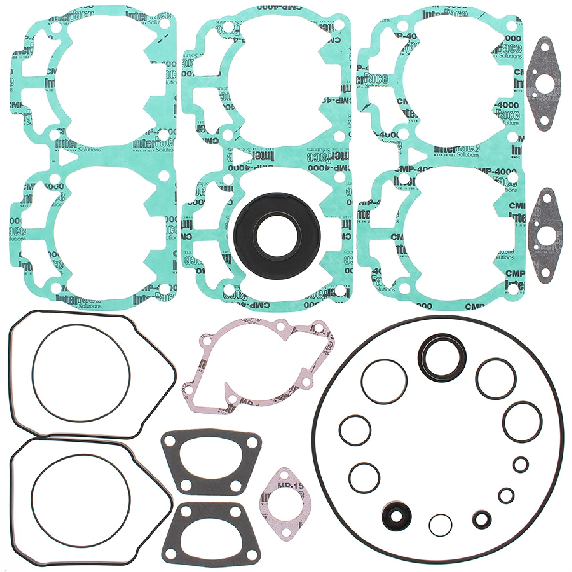 Complete Gasket Kit with Oil Seals - Compatible with Ski-Doo Snowmobile Engines - Perfect for Engine Rebuilds & Maintenance