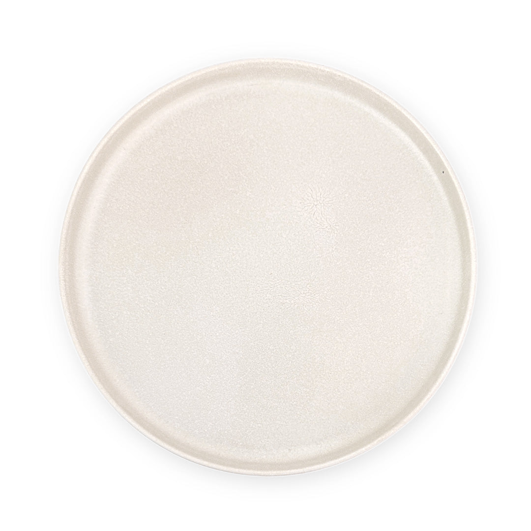 Matte White Salad Plates Set of 4 - 9 Inch Porcelain Dinner Plates for Restaurant & Home Use - Elegant Rimmed Dishes for Appetizers, Desserts, Parties & Everyday Dining