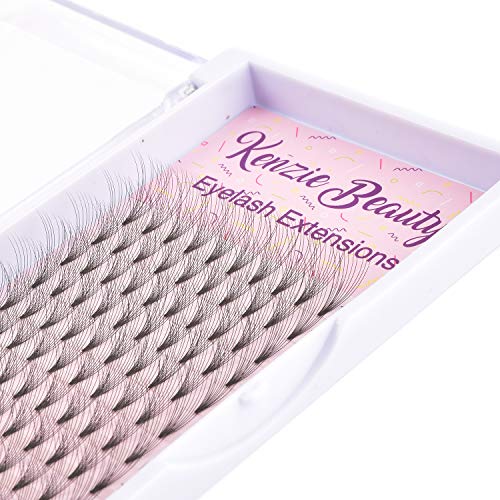 Kenzie Beauty 10D 0.07 C Curl Russian Volume Eyelash Extensions - Premade Fans for Easy Application (10mm) | Perfect for Salon Professionals & DIY Lash Lovers