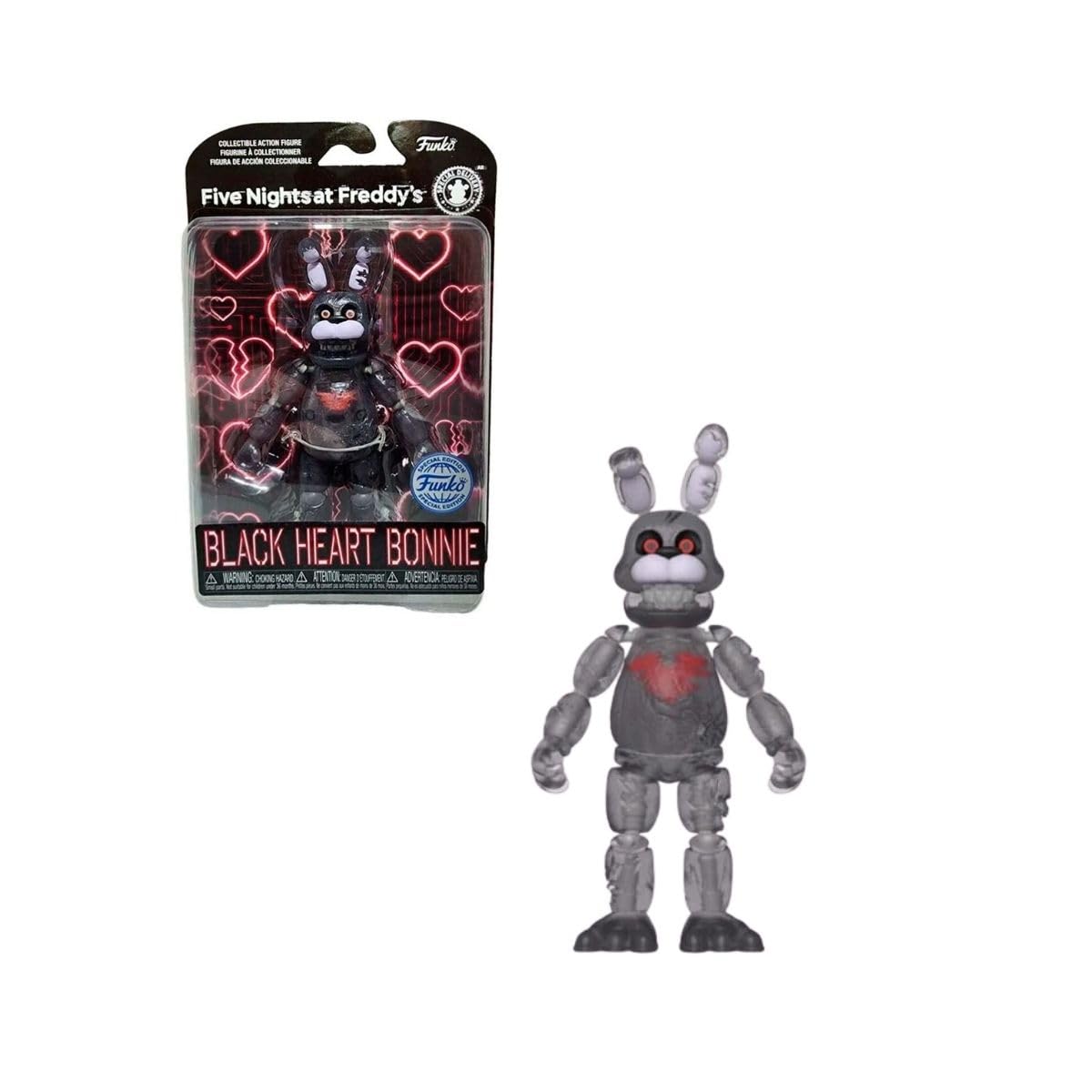 Glow in The Dark Funko Five Nights at Freddy's Black Heart Bonnie Action Figure - Walmart Exclusive Collectible Toy for Horror Game Fans & Nightlight Decor
