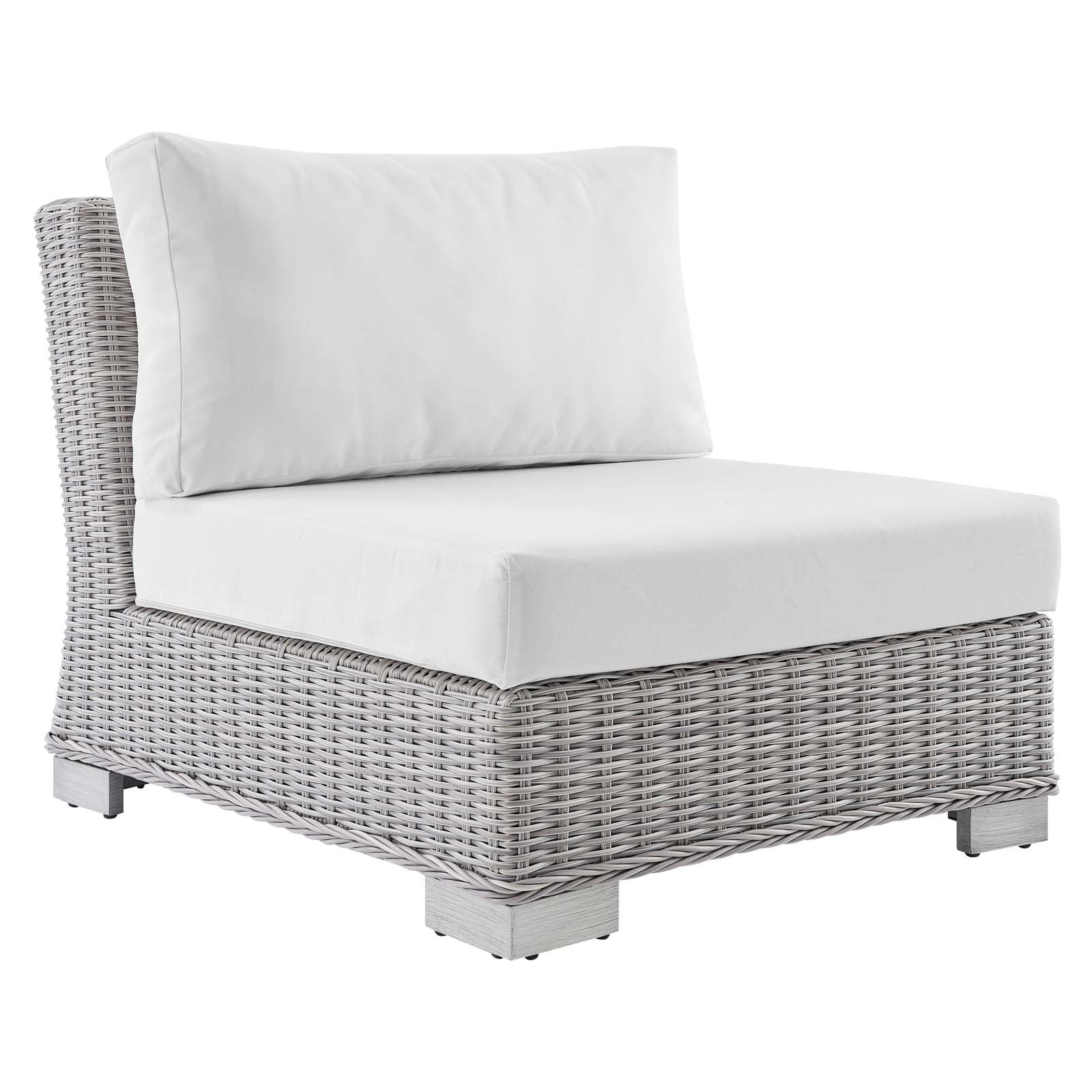 Conway Sunbrella® Outdoor Patio Wicker Rattan 5-Piece Sectional Sofa Set - Durable All-Weather Furniture for Backyard, Poolside & Garden Relaxation