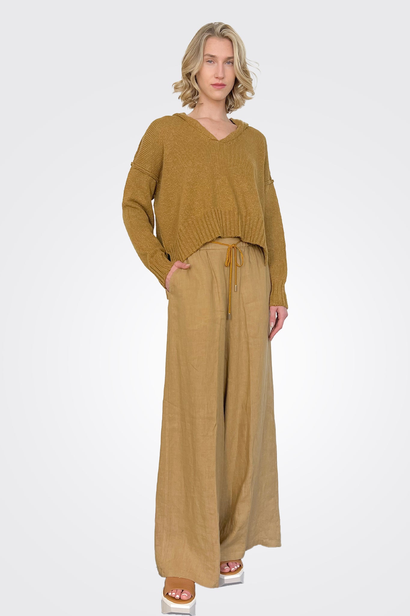 Aliterru Women's Linen Pants - Breathable Summer Wide Leg Trousers for Casual & Beach Wear | Comfortable Vacation & Lounge Pants