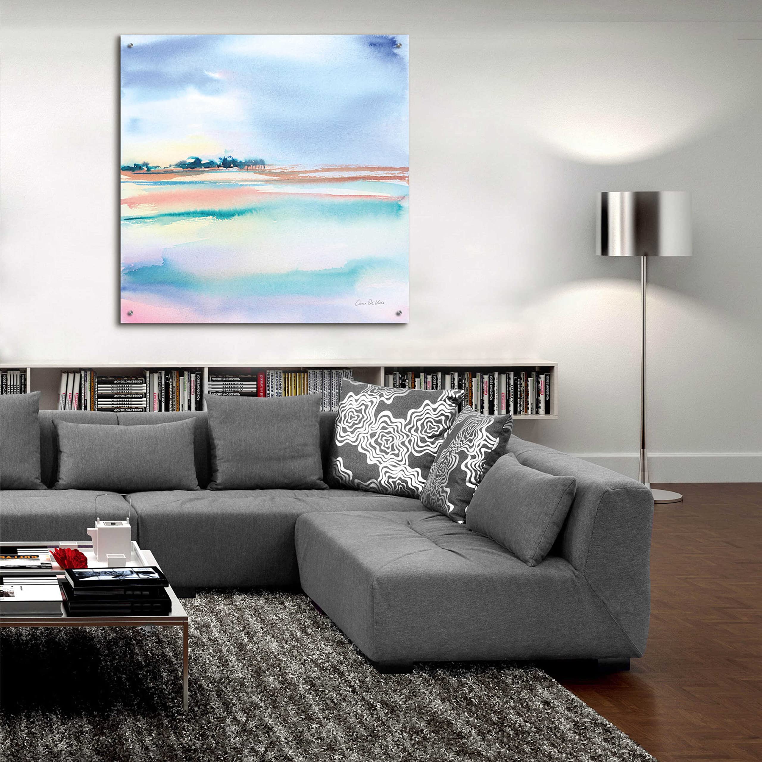 Epic 'Water And Sand' Acrylic Glass Wall Art by Alan Majchrowicz - 36x36 Inches Modern Abstract Painting for Living Room, Bedroom & Office Decor