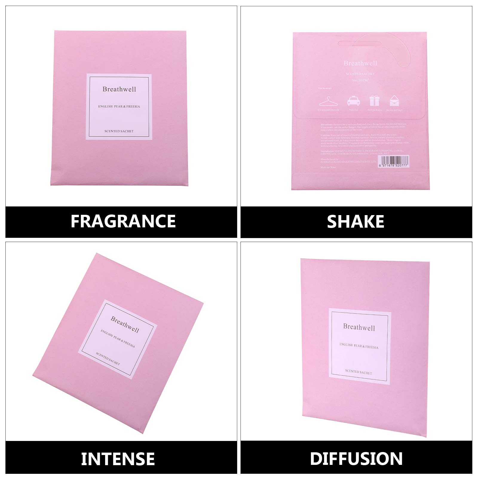 EXCEART 3-Pack Scented Sachets for Closet & Drawers - Long Lasting Perfumed Bags, Home Fragrance Deodorizer for Wardrobe, Shoes, Gym Bags & Travel Luggage