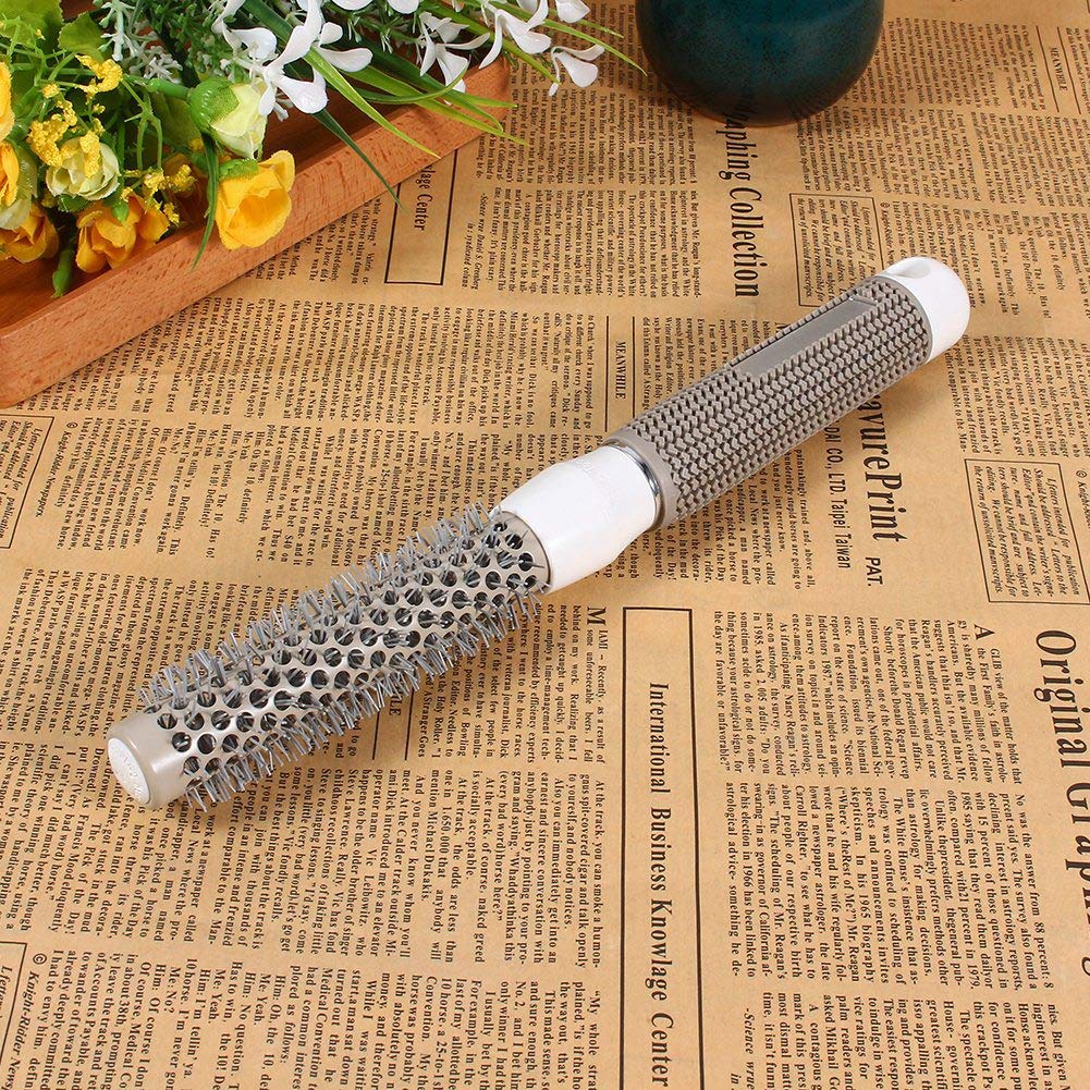 **ANGGREK 5-Size Ceramic Curling Iron Brush Set - Heat Resistant Salon & Barber Round Brushes for Curly, Tangled Hair - Perfect for Blow Drying, Styling & Salon Use (Size 19#)**