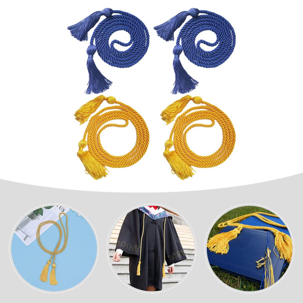 SEWACC 4-Pack Graduation Tassels with Charms - Academic Cap Tassel Decorations for Graduation Ceremonies, Parties & School Events - Perfect for High School, College & University Graduation Caps