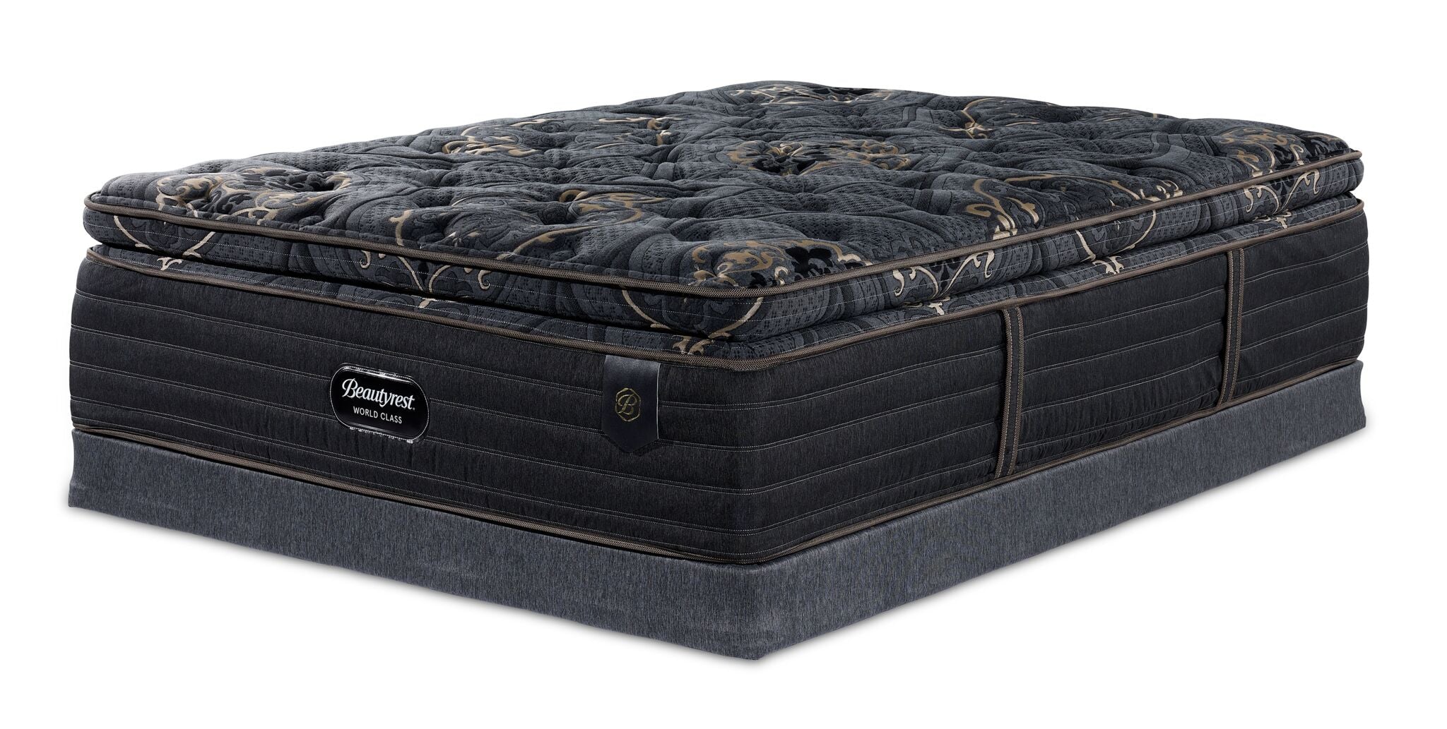 Beautyrest World Class Empress Luxury Firm Full Mattress & Low Profile Box Spring Set - Premium Support for Back Pain Relief, Ideal for Master Bedroom & Guest Room Comfort