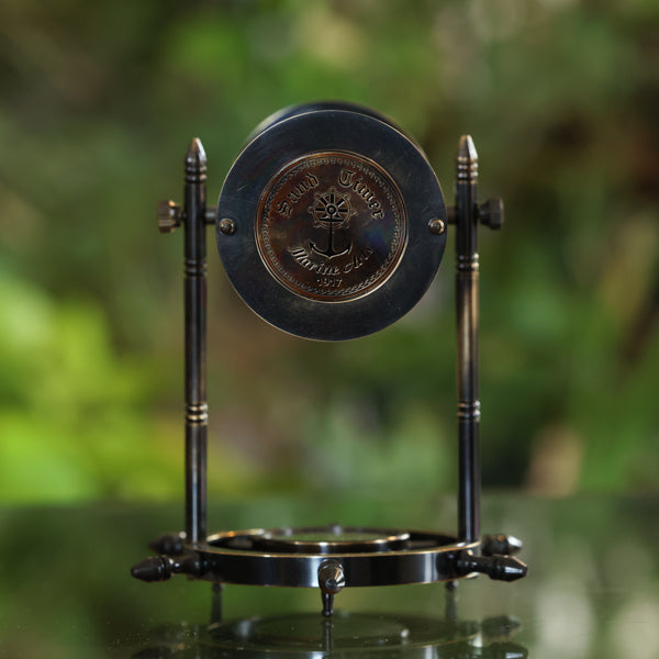 Premium Rotating Compass Hourglass - 3-Minute Sand Timer for Meditation, Yoga, and Office Desk Decor | Unique Gift for Travelers and Home Decor