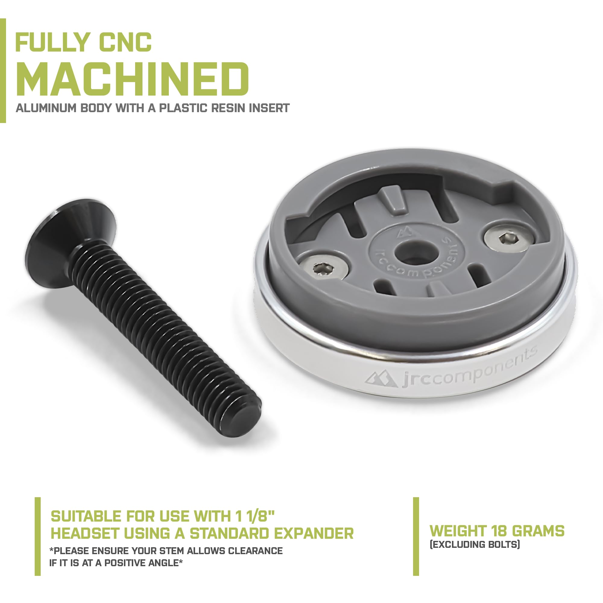 Premium JRC Components Enkei Bike Stem Mount for Wahoo Elemnt GPS | Universal Fit for All Wahoo Models | CNC 6061-T6 Aluminum Construction | 1-1/8