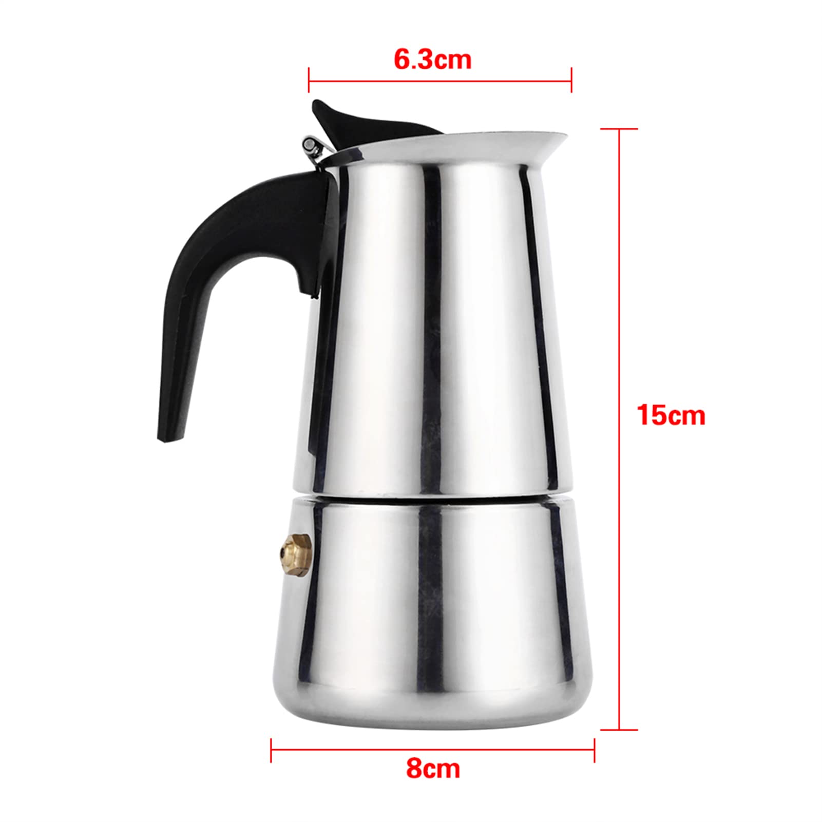 Stainless Steel Stovetop Coffee Maker - 2 Cup Percolator for Home & Office