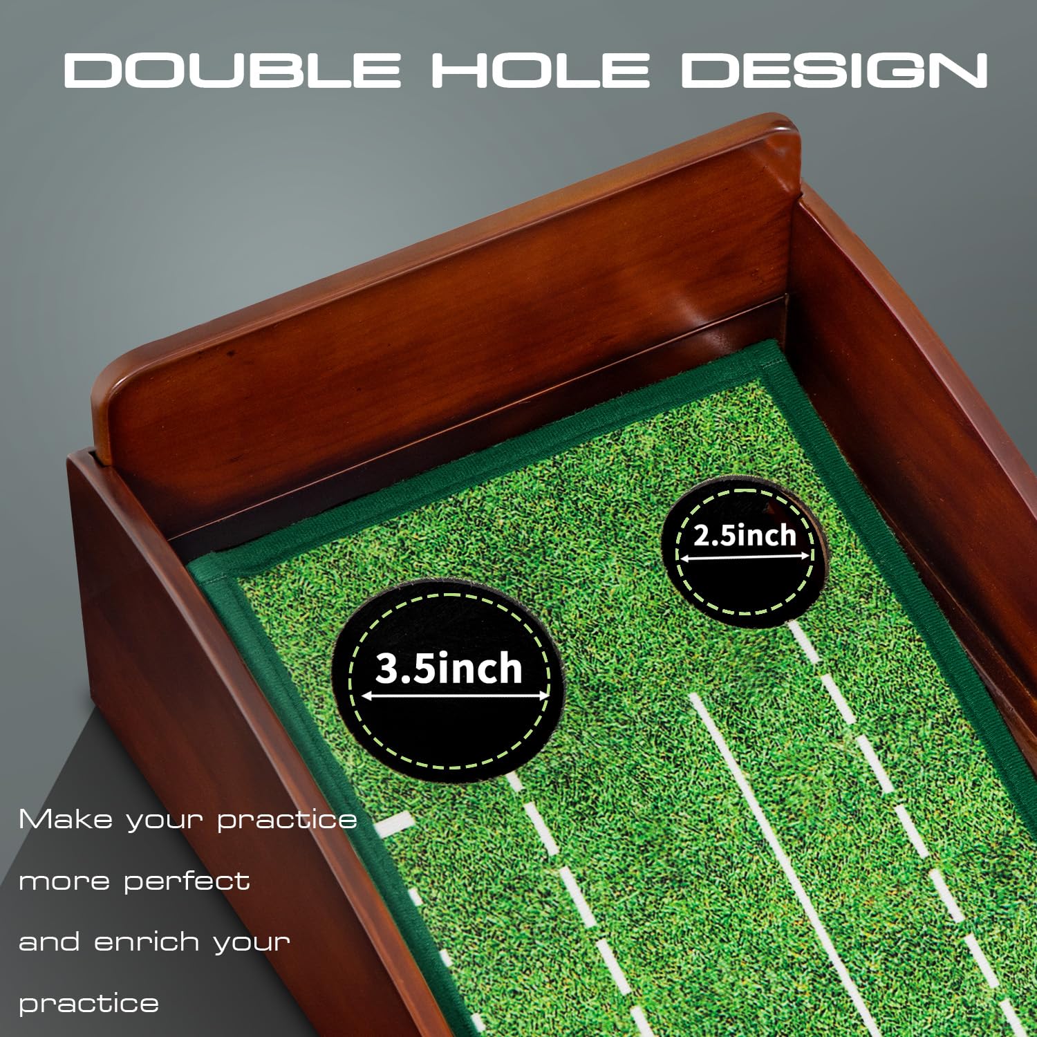 Premium Indoor Putting Green Mat - Portable Golf Practice Mat with 3 Golf Balls | Non-Slip Surface & Easy to Clean | Perfect for Home/Office Training & Gift for Golf Lovers