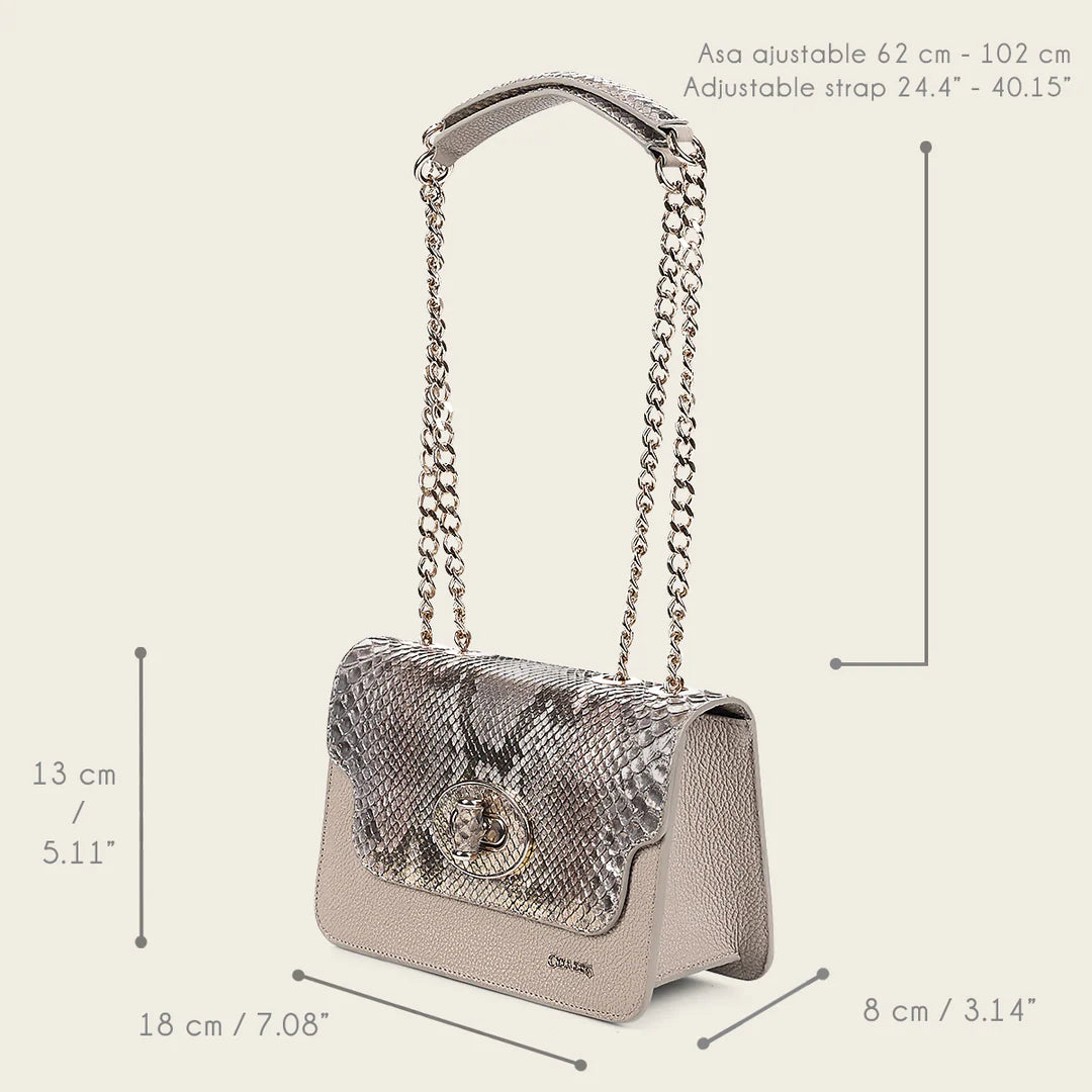 BOD0MPH Women's Fashion Python Print Handbag - Stylish Cuadra Bone Dress Clutch for Evening Parties & Special Occasions