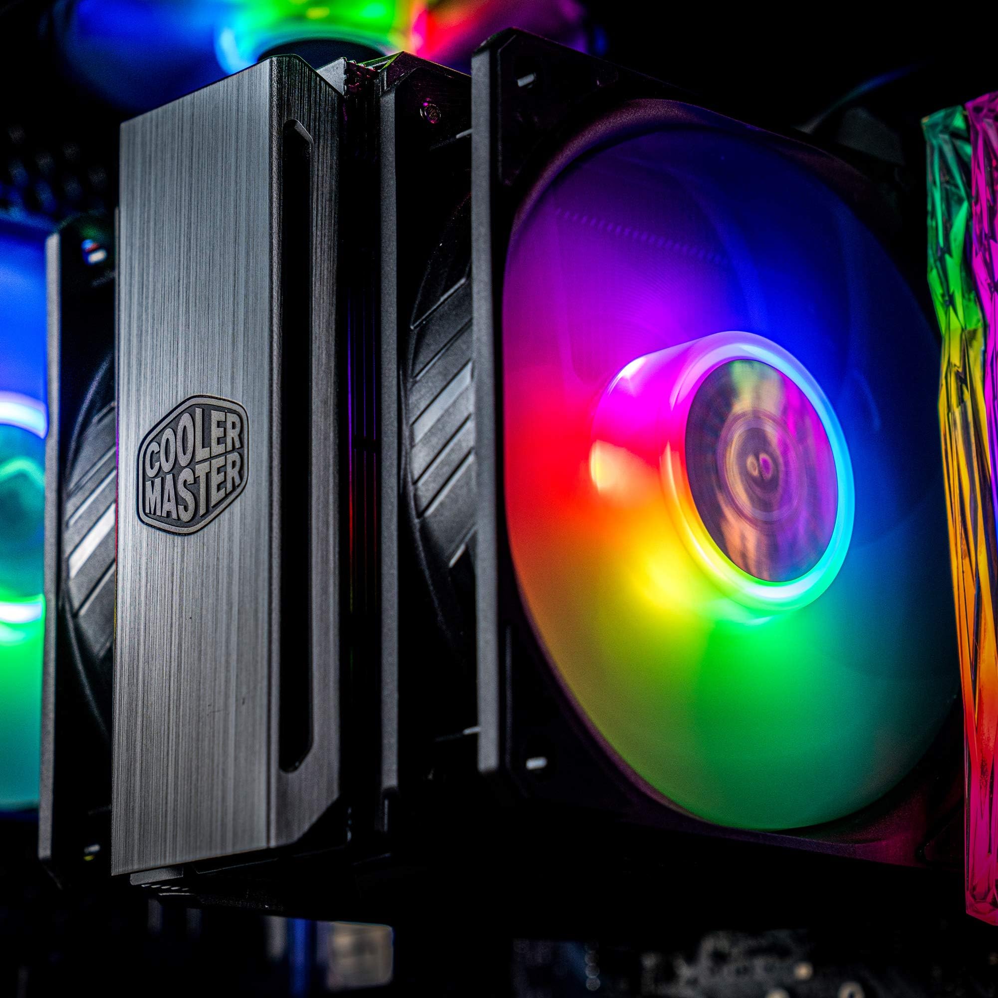 Cooler Master MasterAir MA612 Stealth ARGB CPU Air Cooler with Push-Pull SickleFlow 120 V2 ARGB Fans | 6 Heat Pipe Array | Universal Socket Compatibility | Unlimited RAM Clearance | Included Controller | Perfect for Gaming PC Builds & High-Performance Workstations