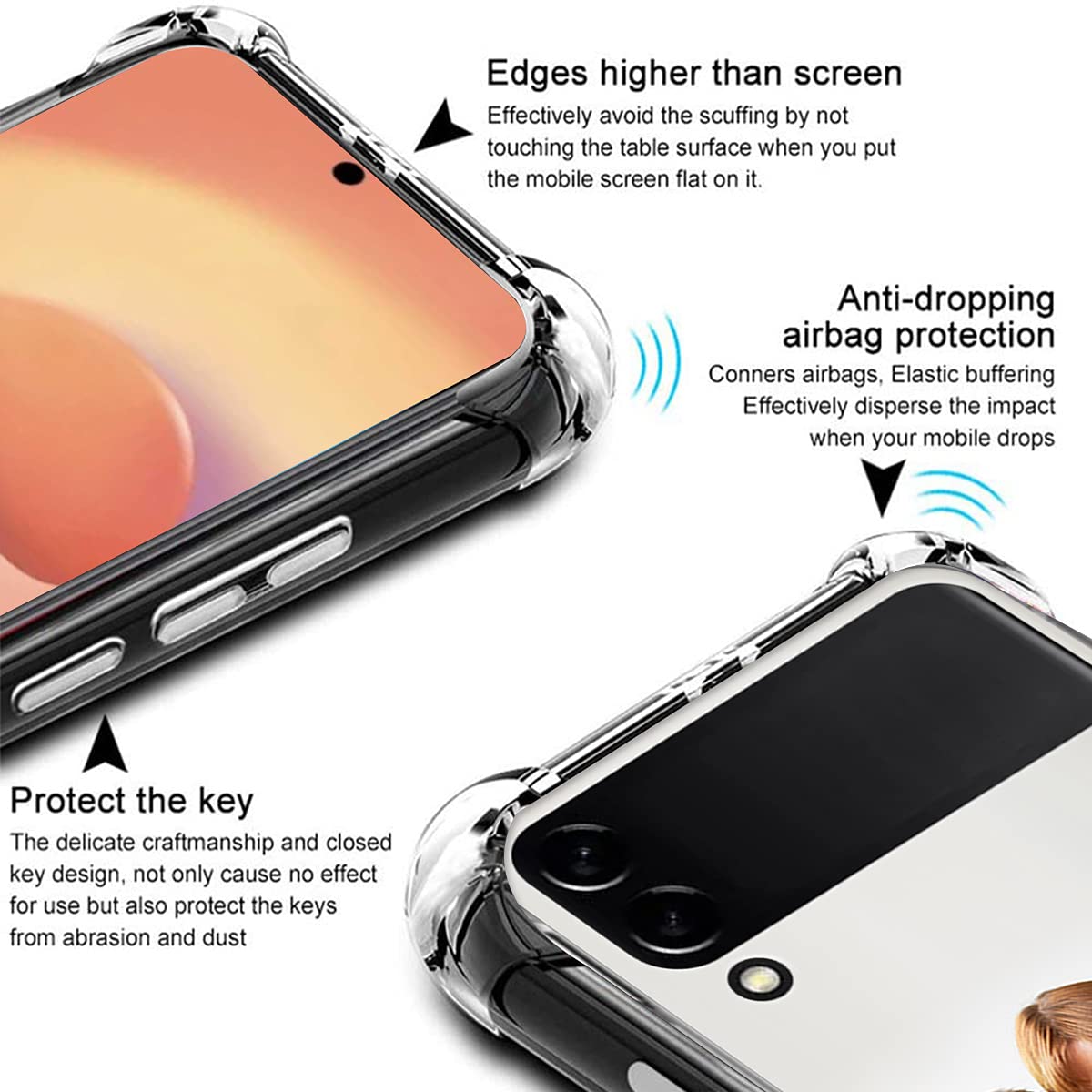 Custom Photo Case for Samsung Galaxy Z Flip 3 (Not Compatible with Z Flip 4) - Personalized Picture & Text Phone Cover with 4-Corner Airbag Shockproof Protection, Ultra Clear Soft TPU Candy Case - Perfect for Travel, Gifts & Everyday Protection