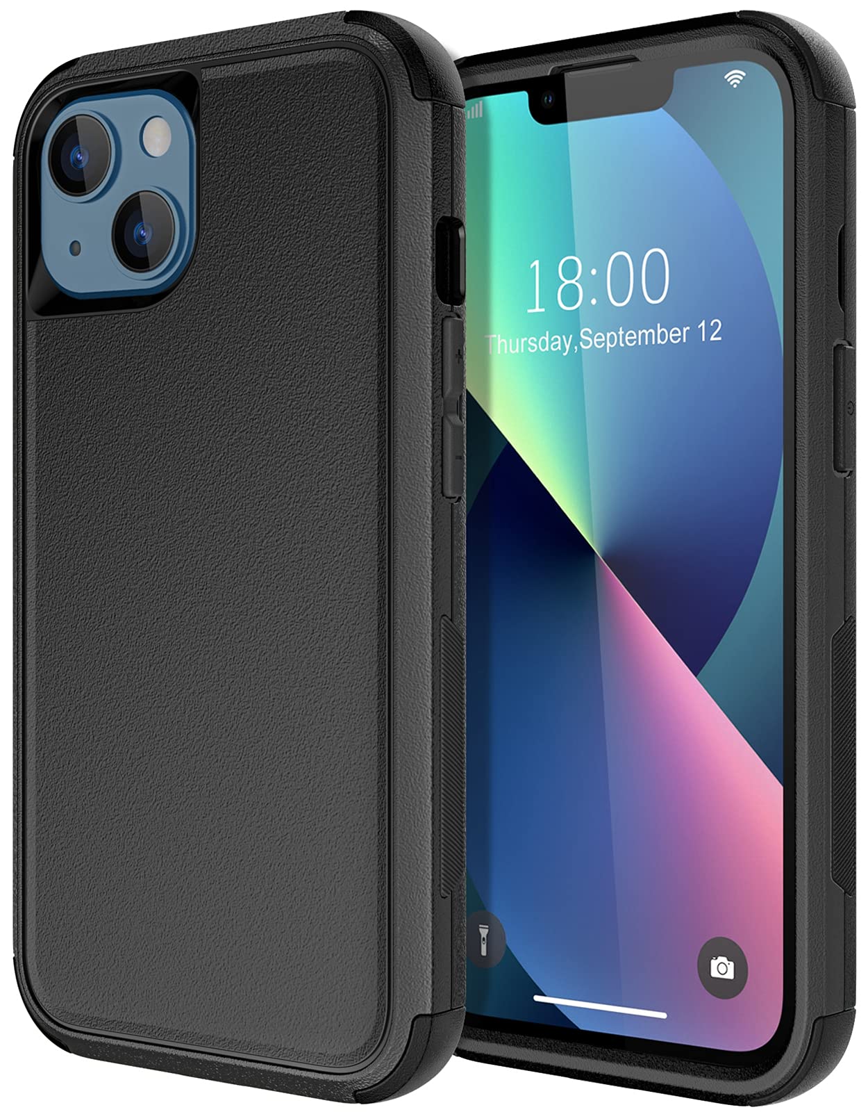 Shockproof Heavy Duty iPhone 13 Case - Military Grade Drop Proof & Dustproof Protection Cover for Apple iPhone 13 (Black) | Perfect for Outdoor Adventures, Construction Work & Extreme Sports