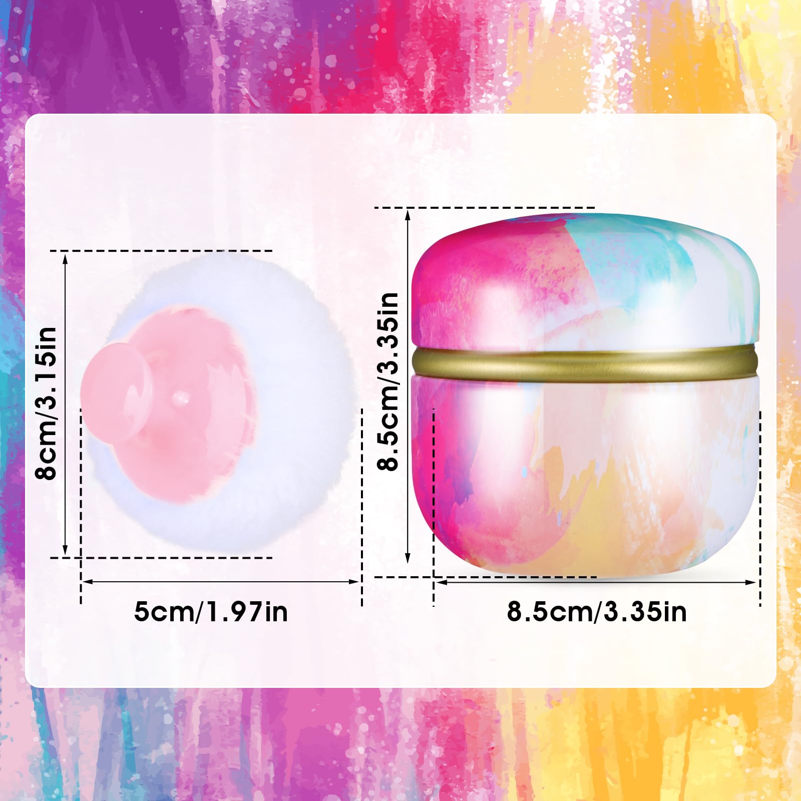 Premium Soft Powder Puff with Travel-Friendly Dusting Powder Container - Loose Powder Case with Lid for Women | Home, Bath & Makeup Touch-Ups (Pink)