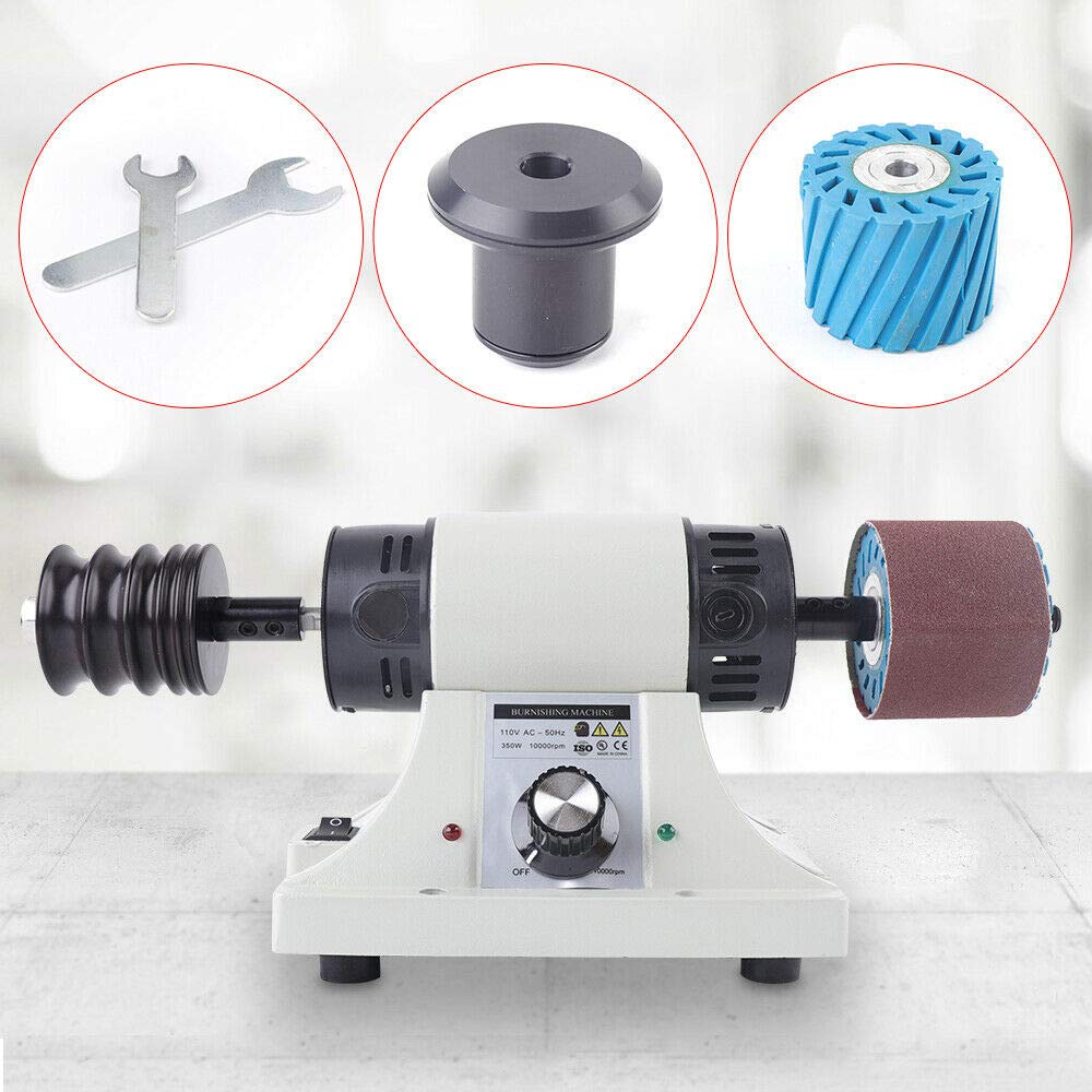 Premium 110V 350W Leather Edge Burnishing Machine - 8000RPM Electric Leather Polisher with 12mm/17mm Wrench for Professional Leather Edge Finishing | Perfect for Leather Crafting, Shoe Repair & DIY Leather Projects